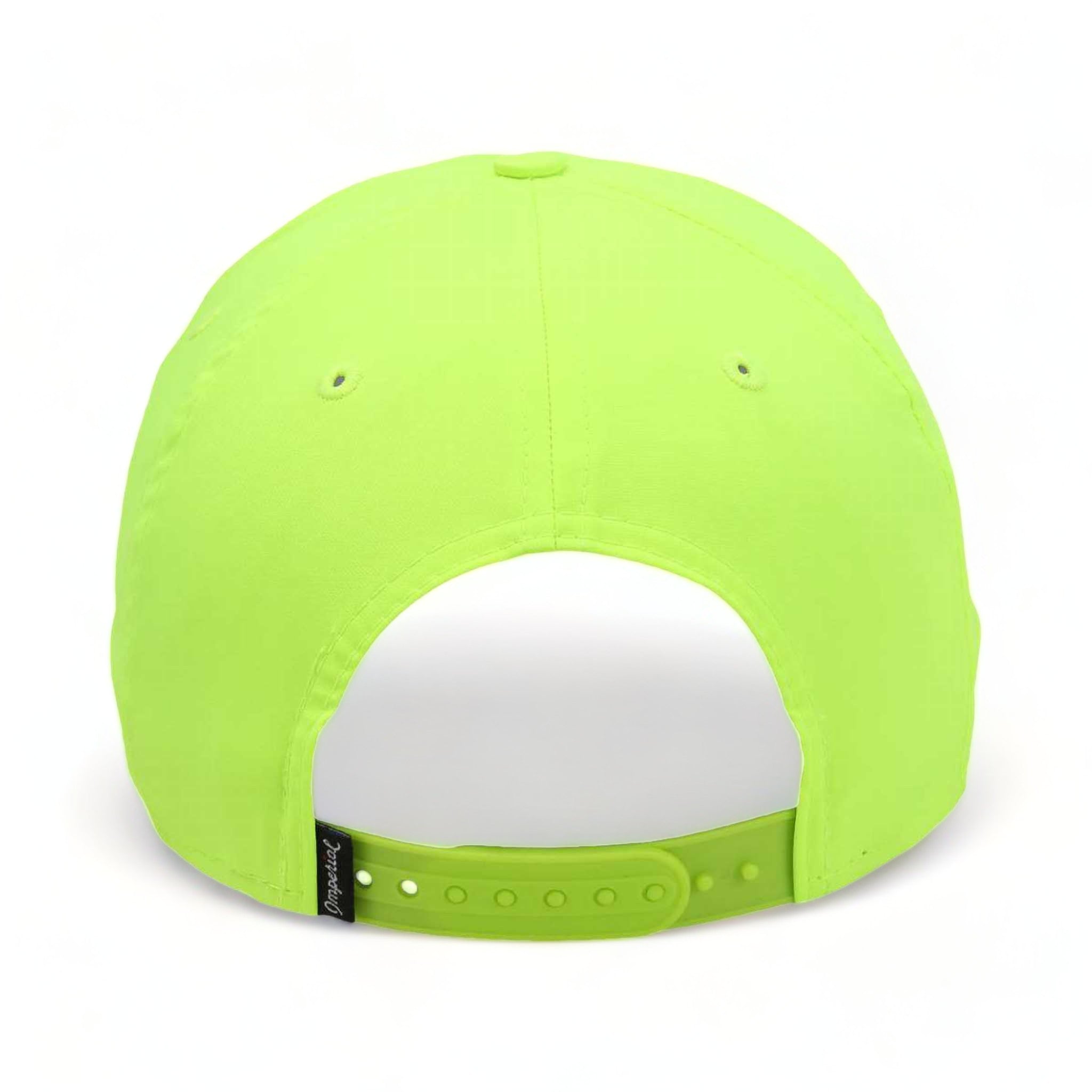 Back view of Imperial 5054 custom hat in neon yellow and white