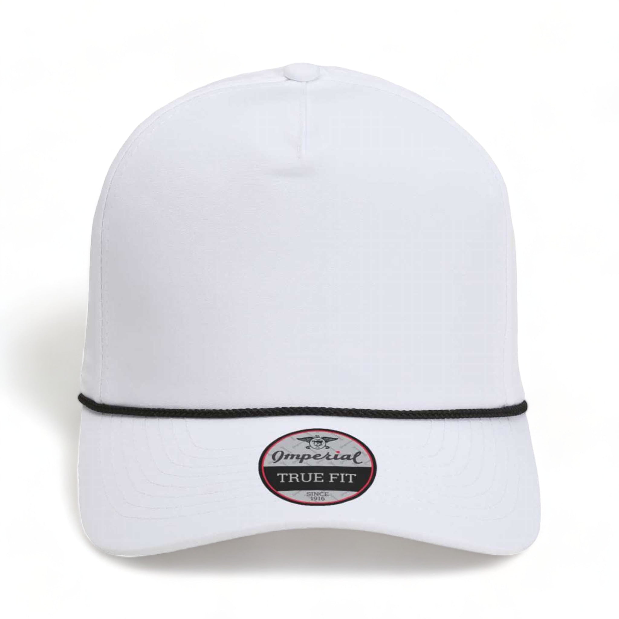 Front view of Imperial 5054 custom hat in white and black