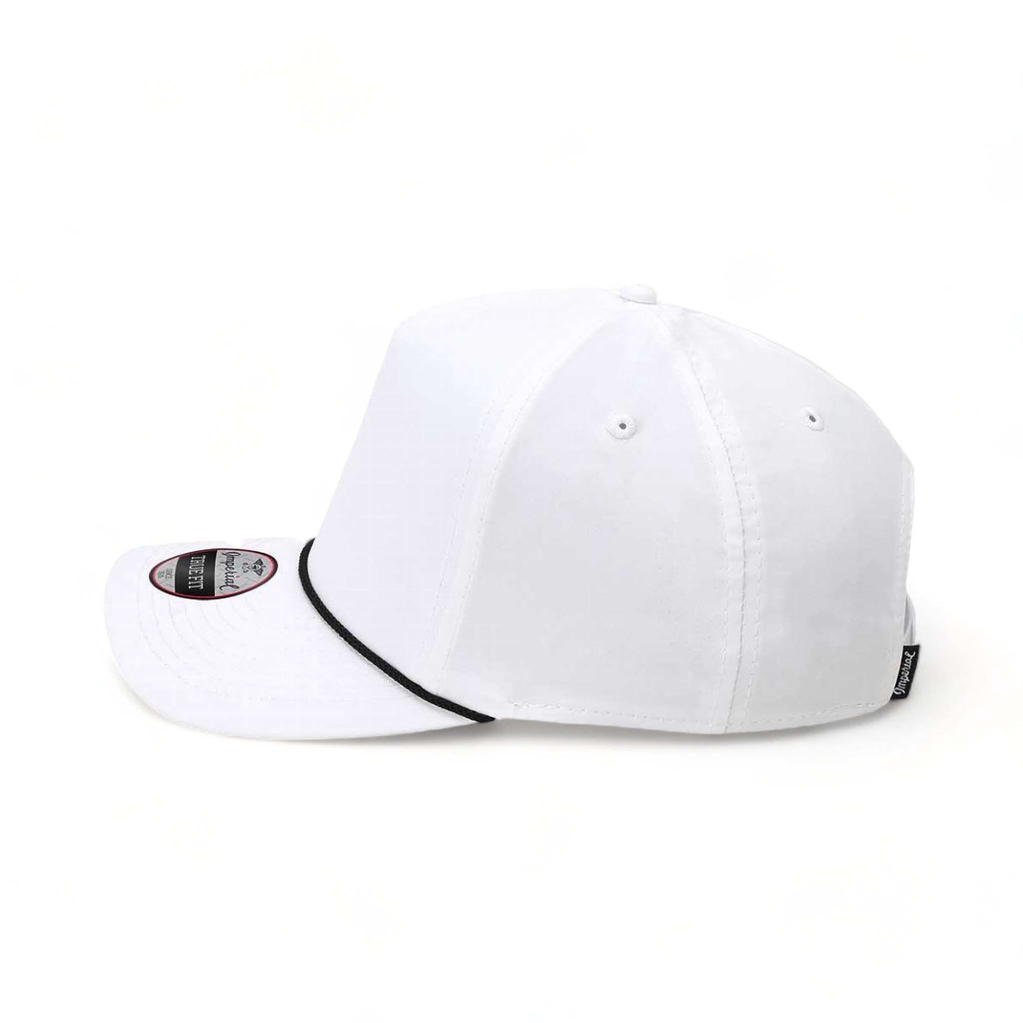 Side view of Imperial 5054 custom hat in white and black