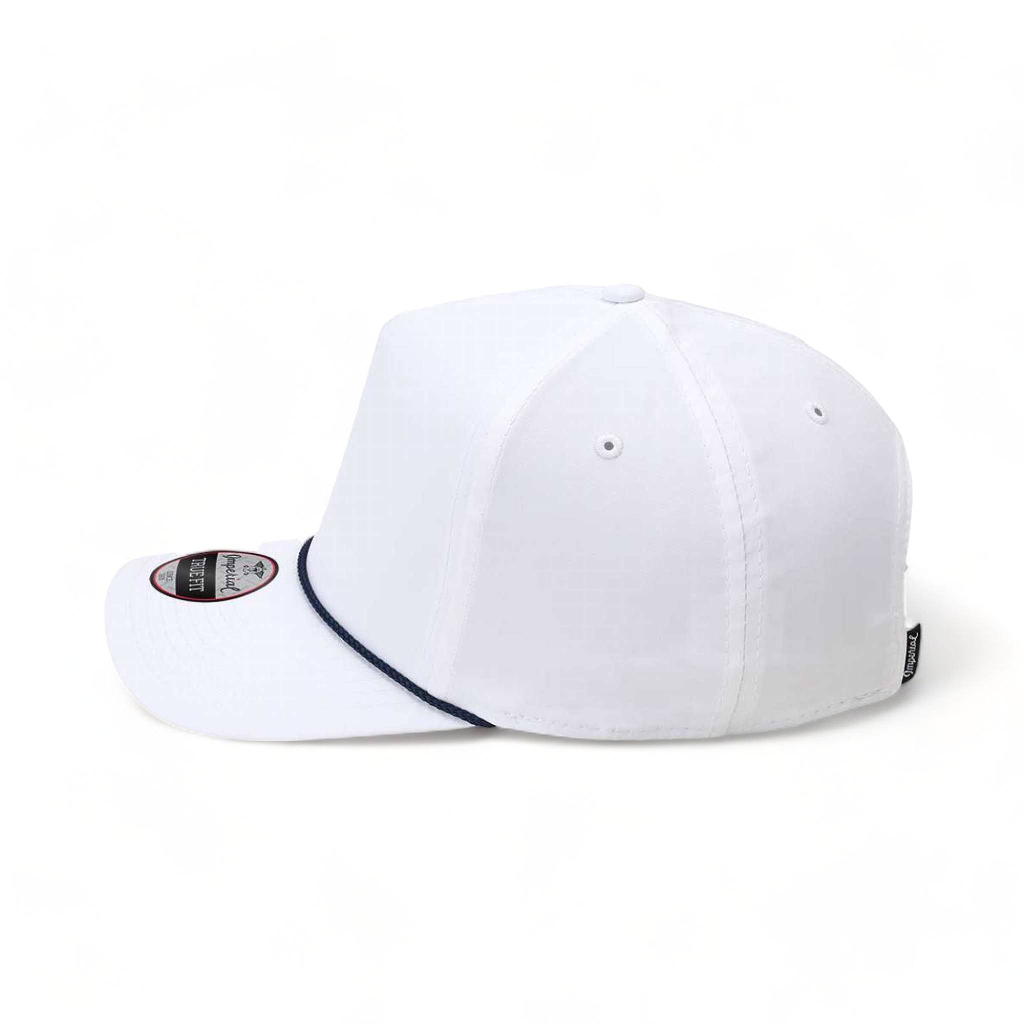 Side view of Imperial 5054 custom hat in white and navy