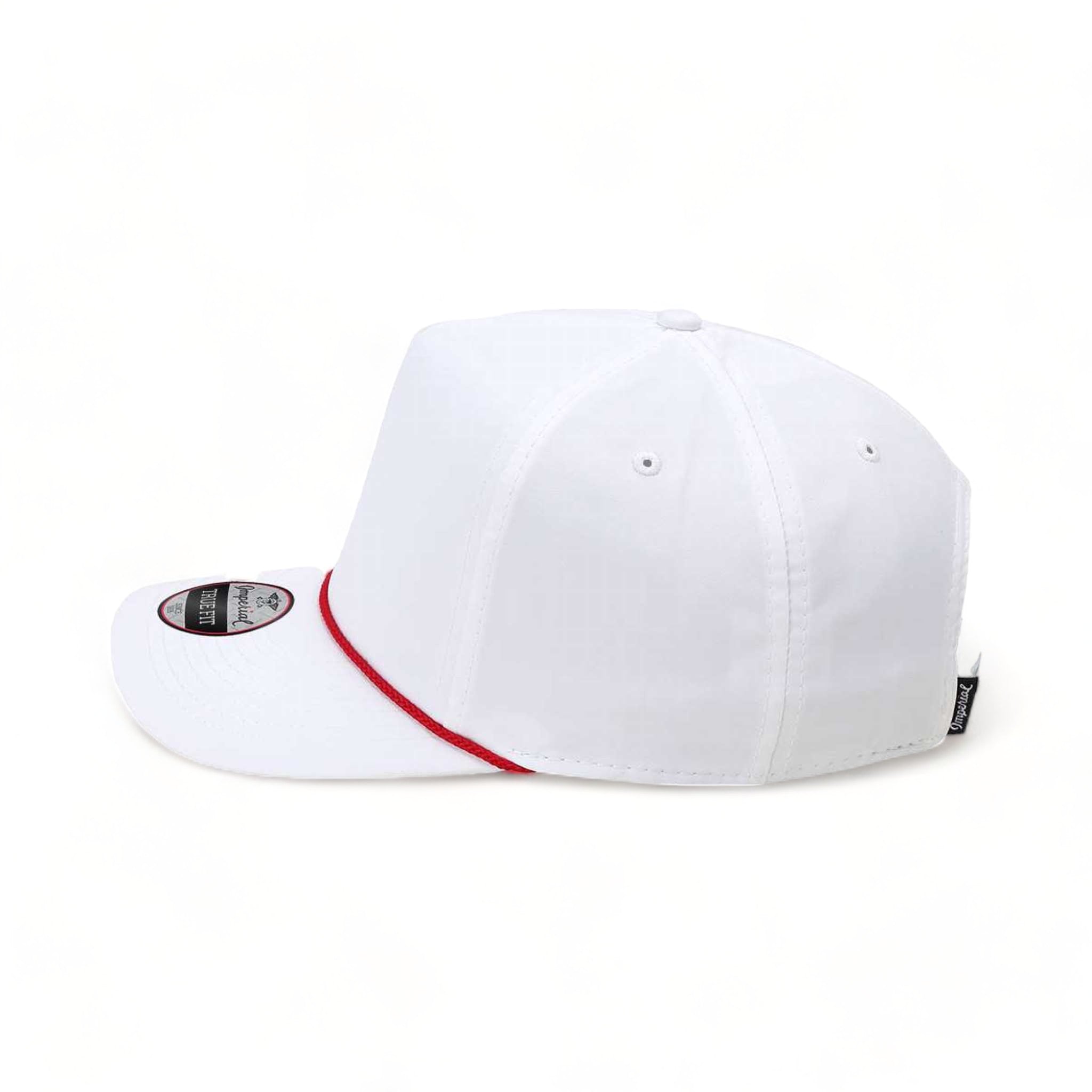 Side view of Imperial 5054 custom hat in white and red