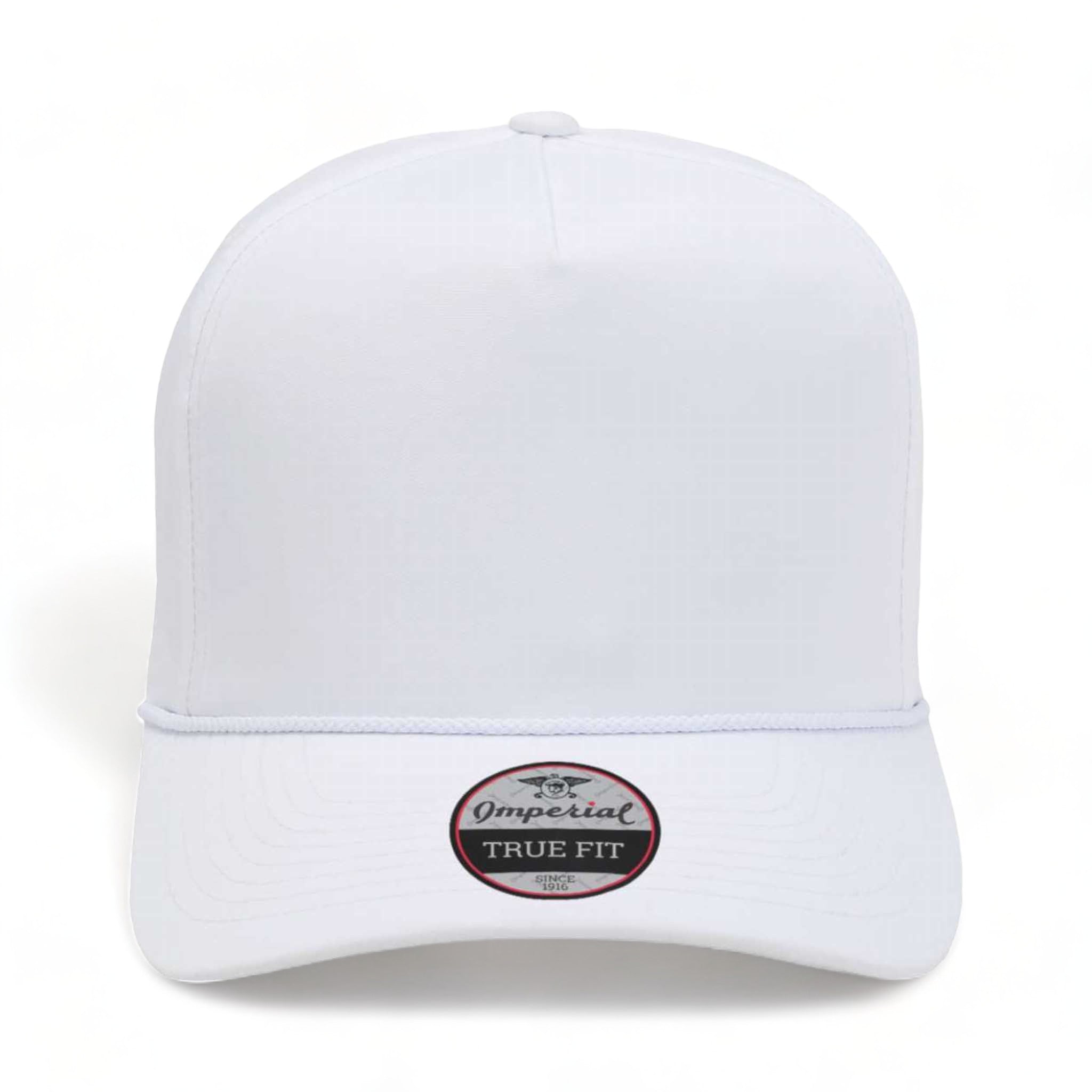 Front view of Imperial 5054 custom hat in white and white