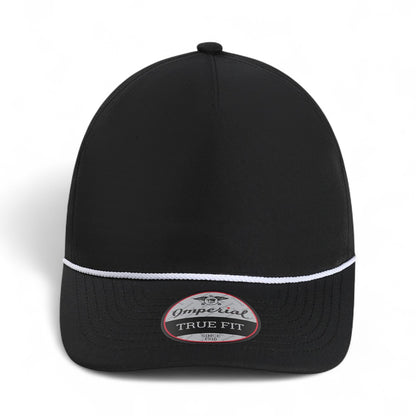 Front view of Imperial 5054U custom hat in black and white