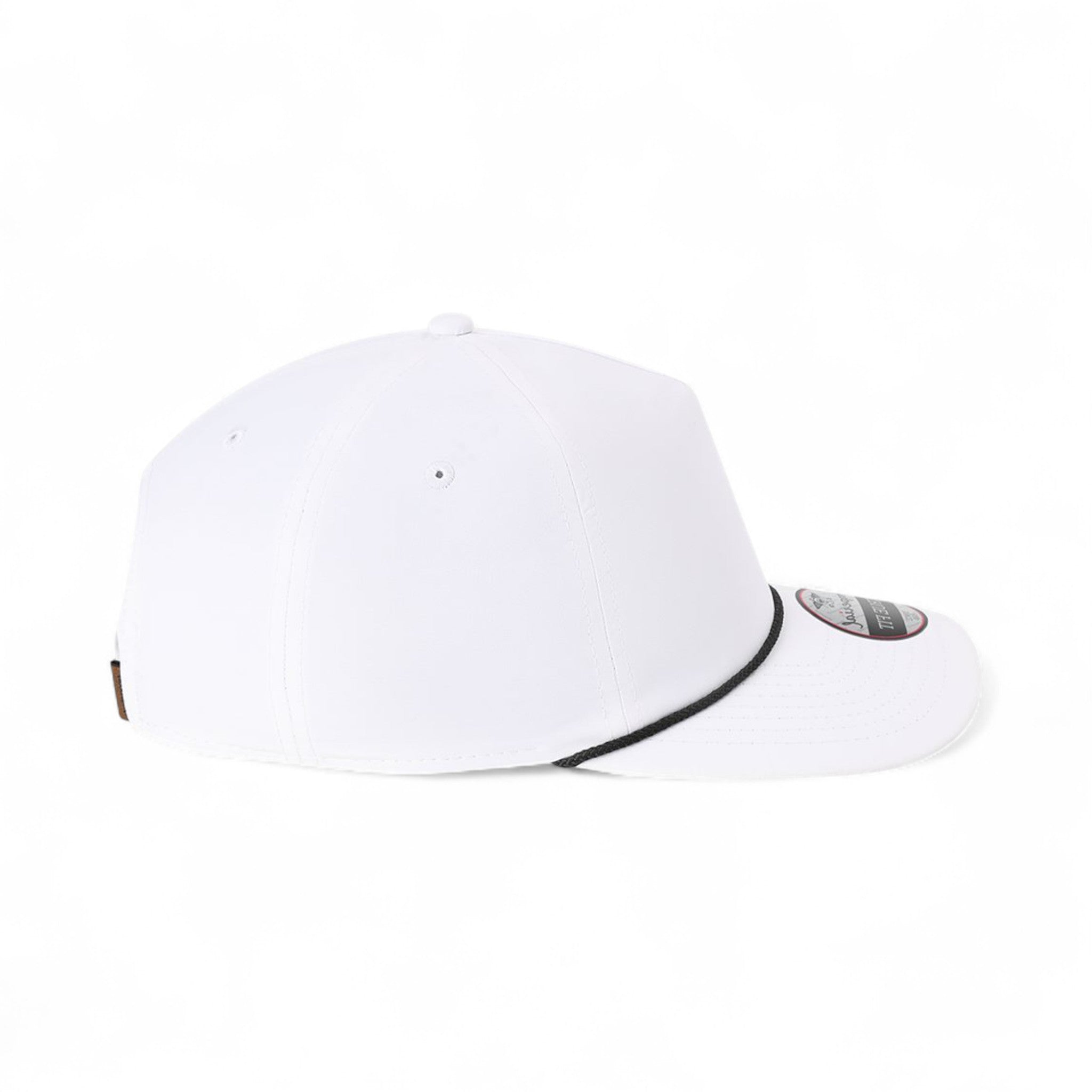 Right side view of Imperial 5054U custom hat in white and black