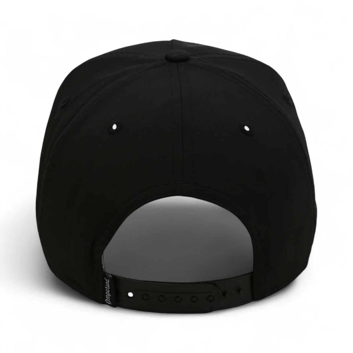 Back view of Imperial 5054 custom hat in black and black