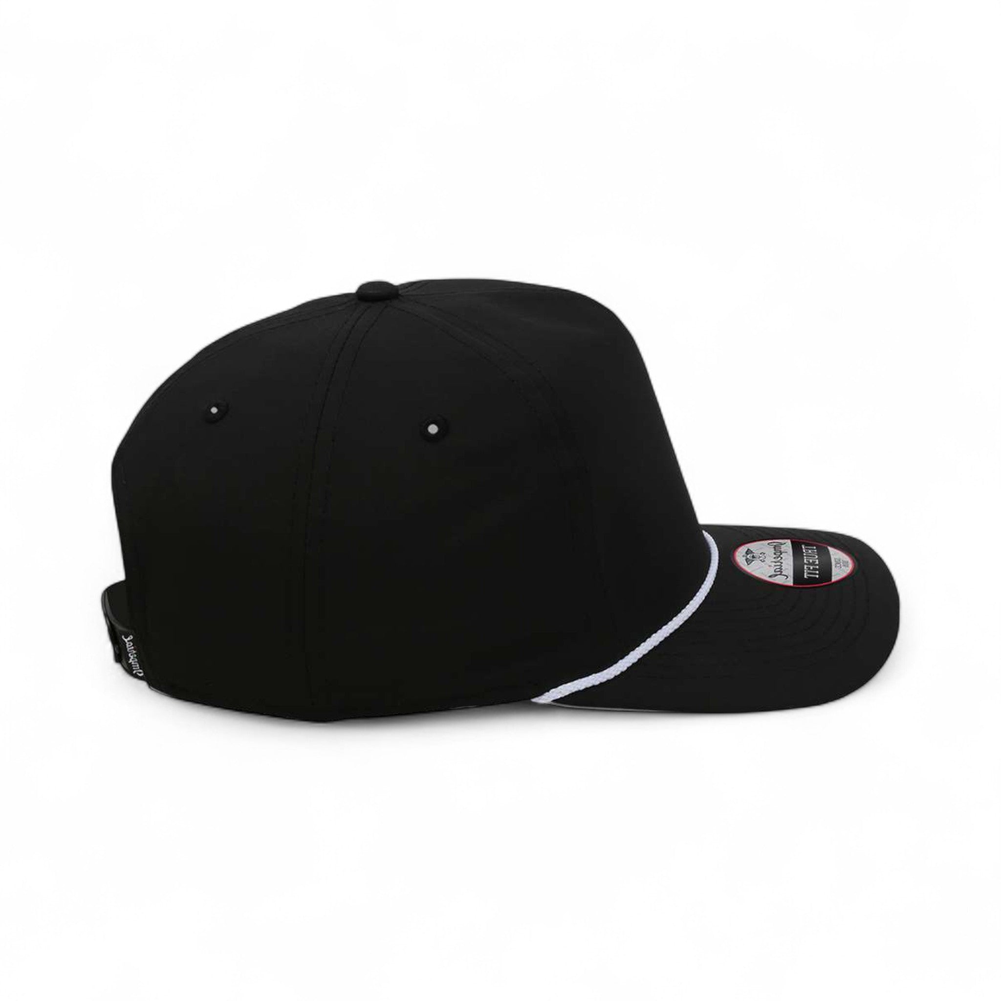 Right side view of Imperial 5054 custom hat in black and white