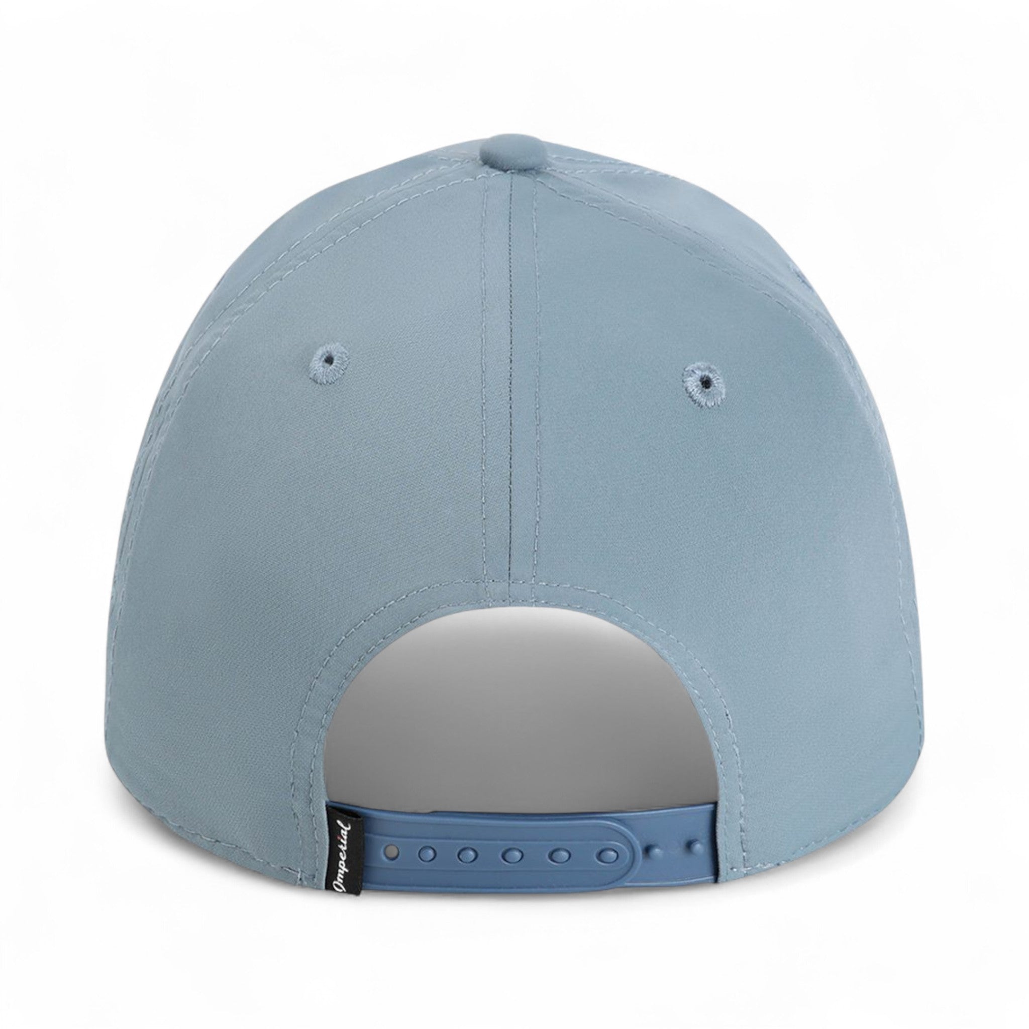 Back view of Imperial 5054 custom hat in breaker blue and navy