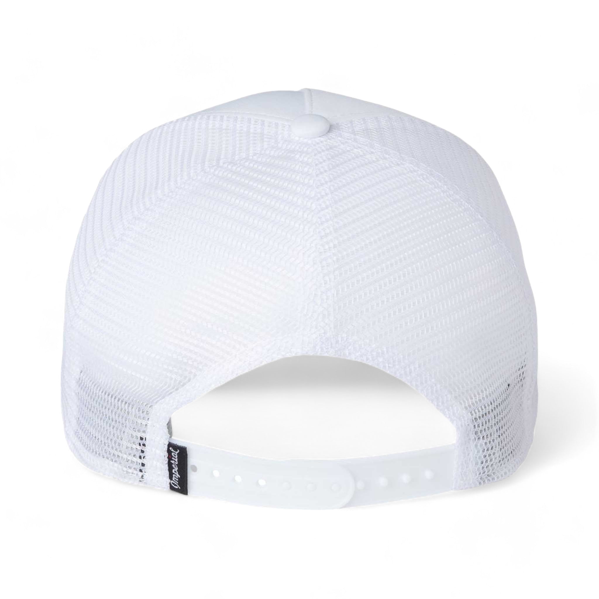 Back view of Imperial 5055 custom hat in white, white and navy