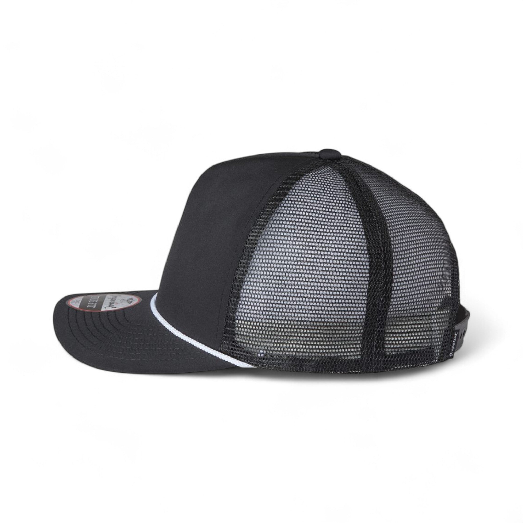 Left side view of Imperial 5055 custom hat in black, black and white