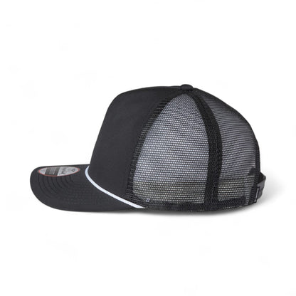 Left side view of Imperial 5055 custom hat in black, black and white