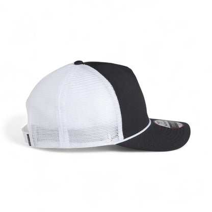 Right side view of Imperial 5055 custom hat in black, white and white