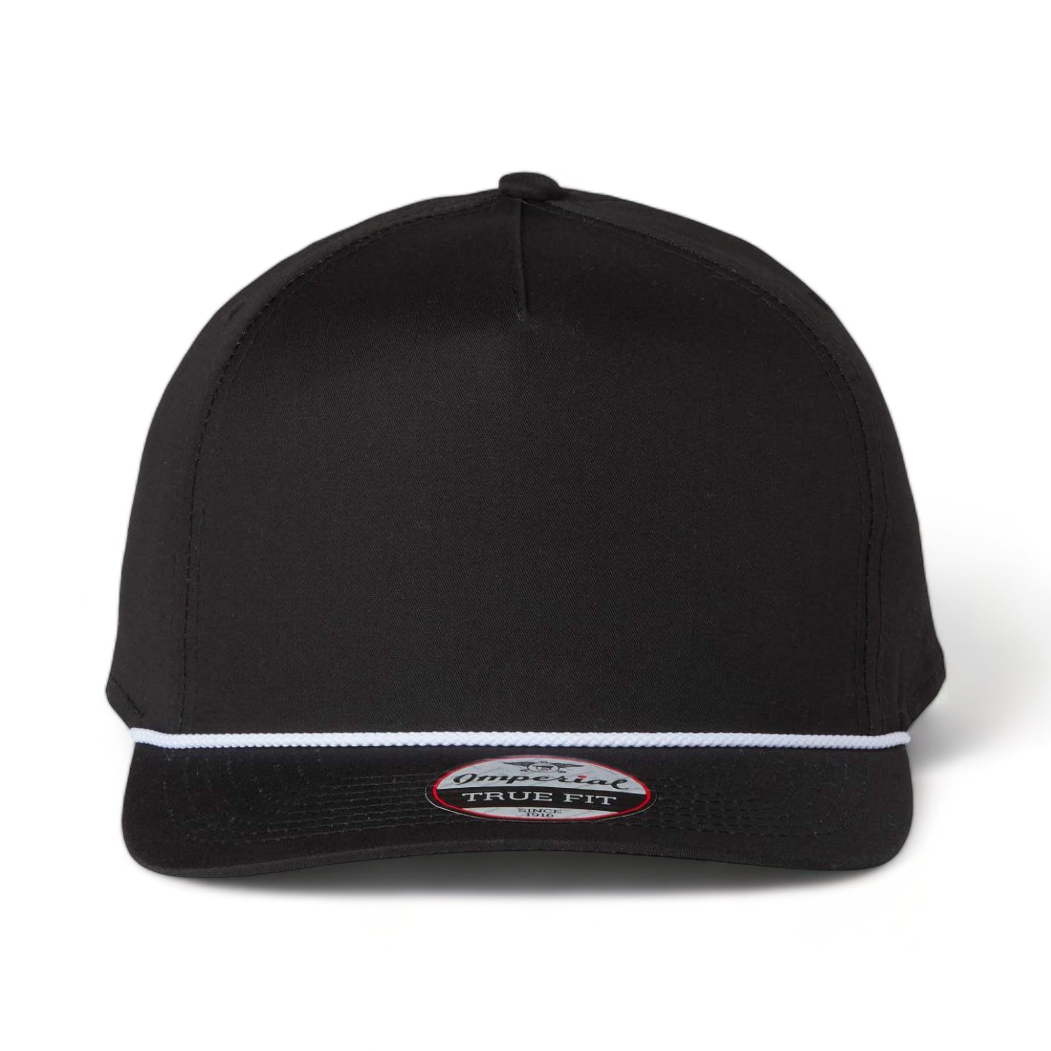 Front view of Imperial 5056 custom hat in black and white