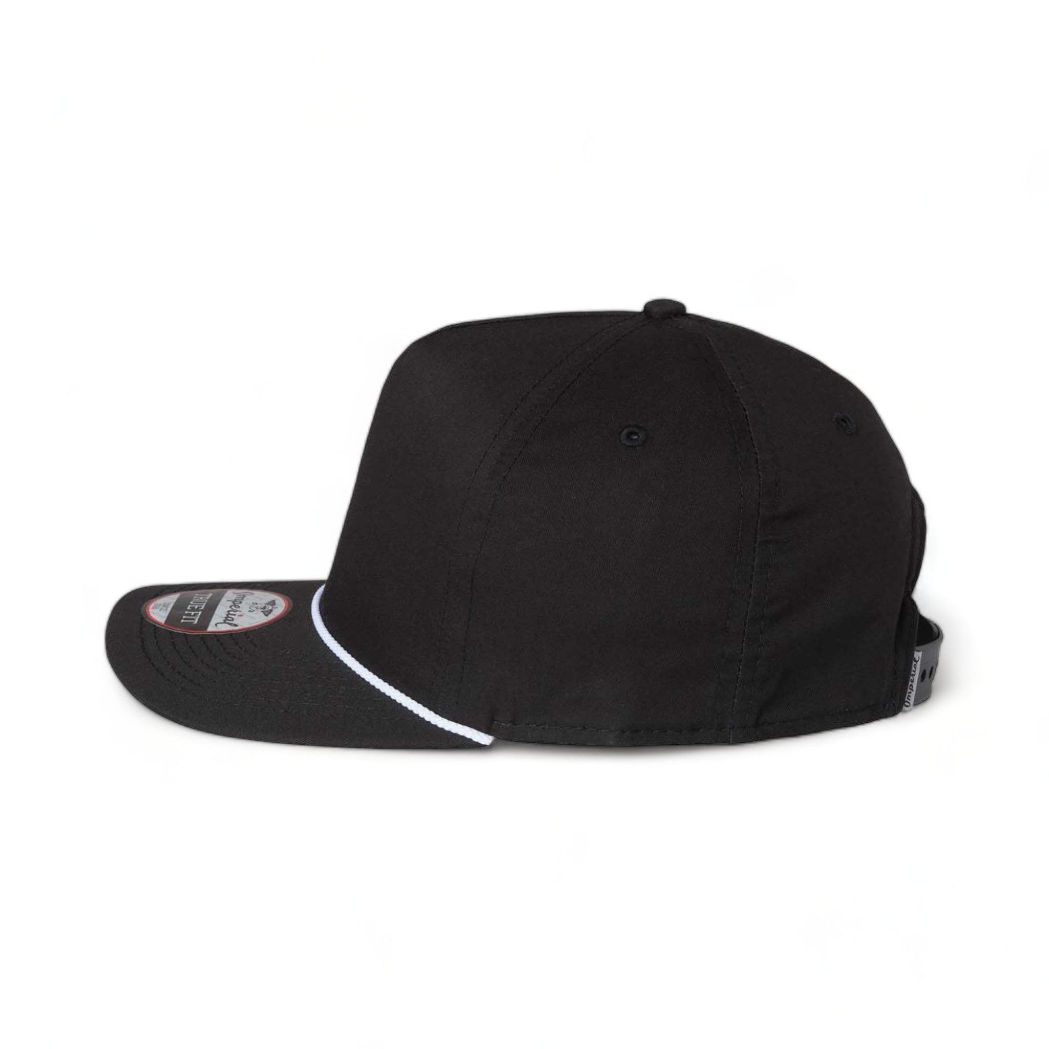 Side view of Imperial 5056 custom hat in black and white