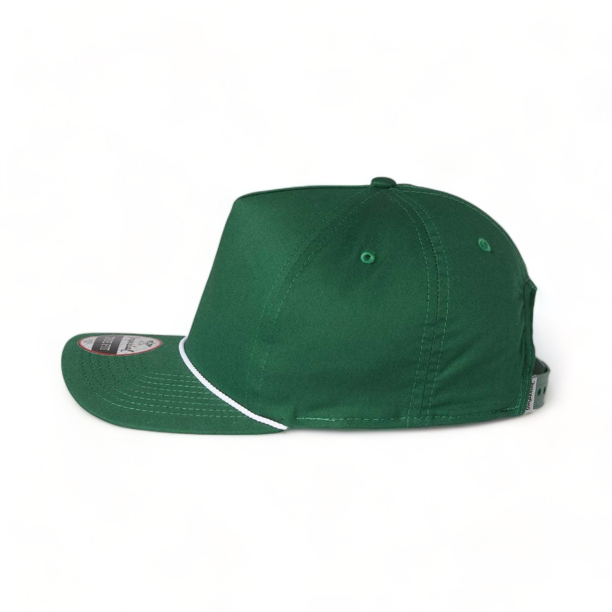 Side view of Imperial 5056 custom hat in forest and white