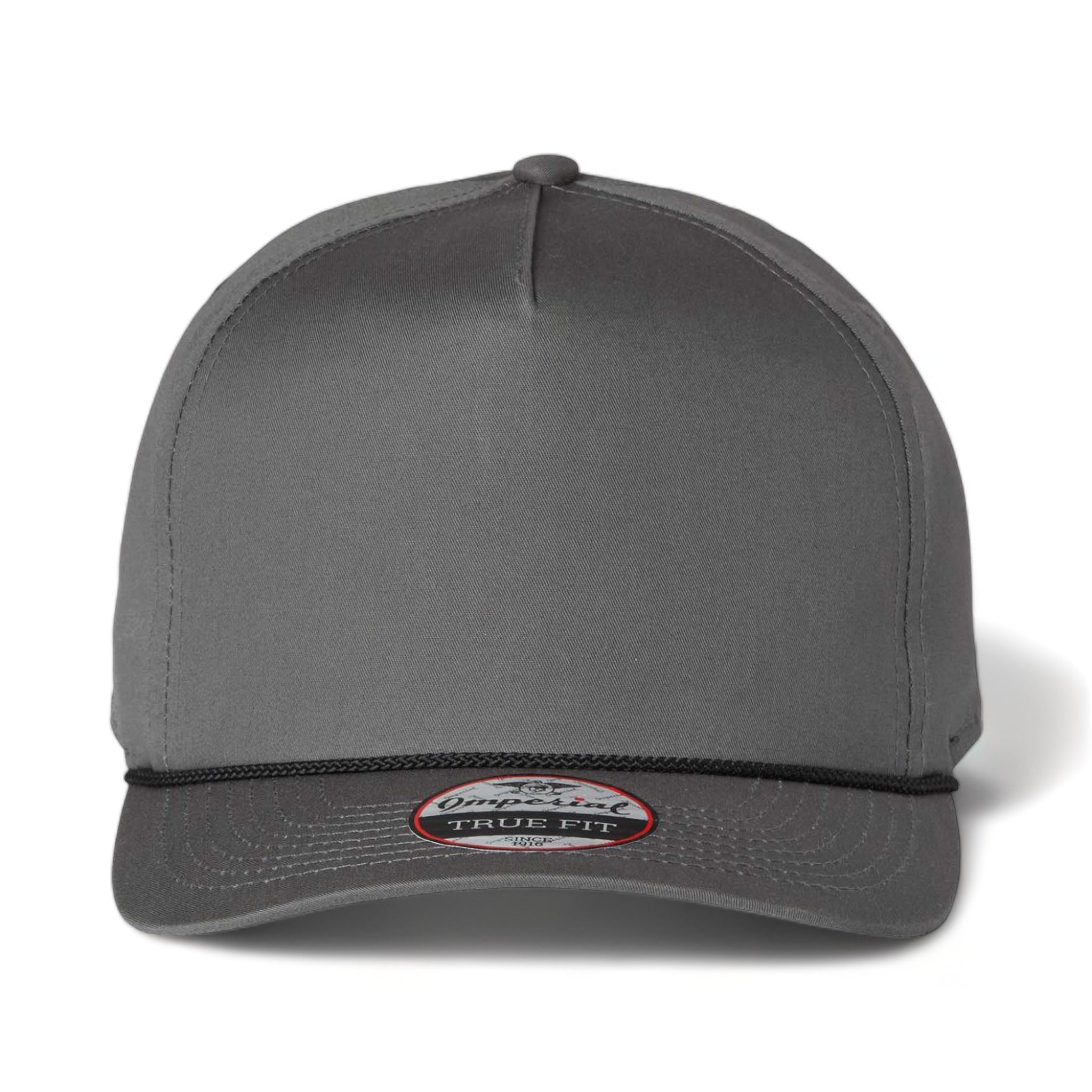 Front view of Imperial 5056 custom hat in graphite and black