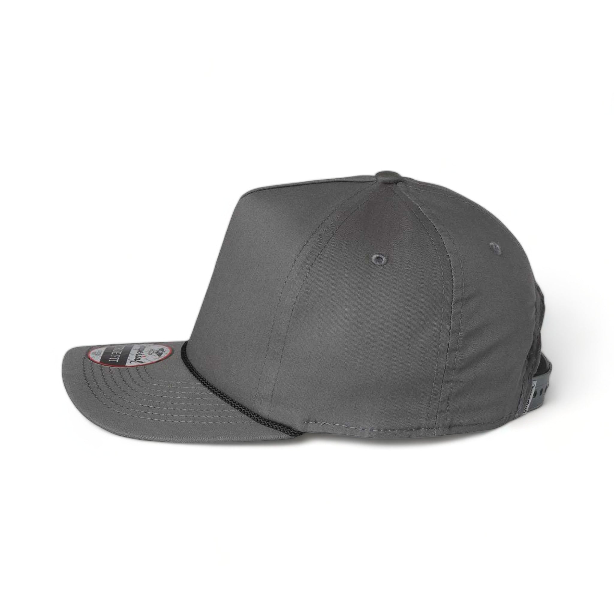 Side view of Imperial 5056 custom hat in graphite and black