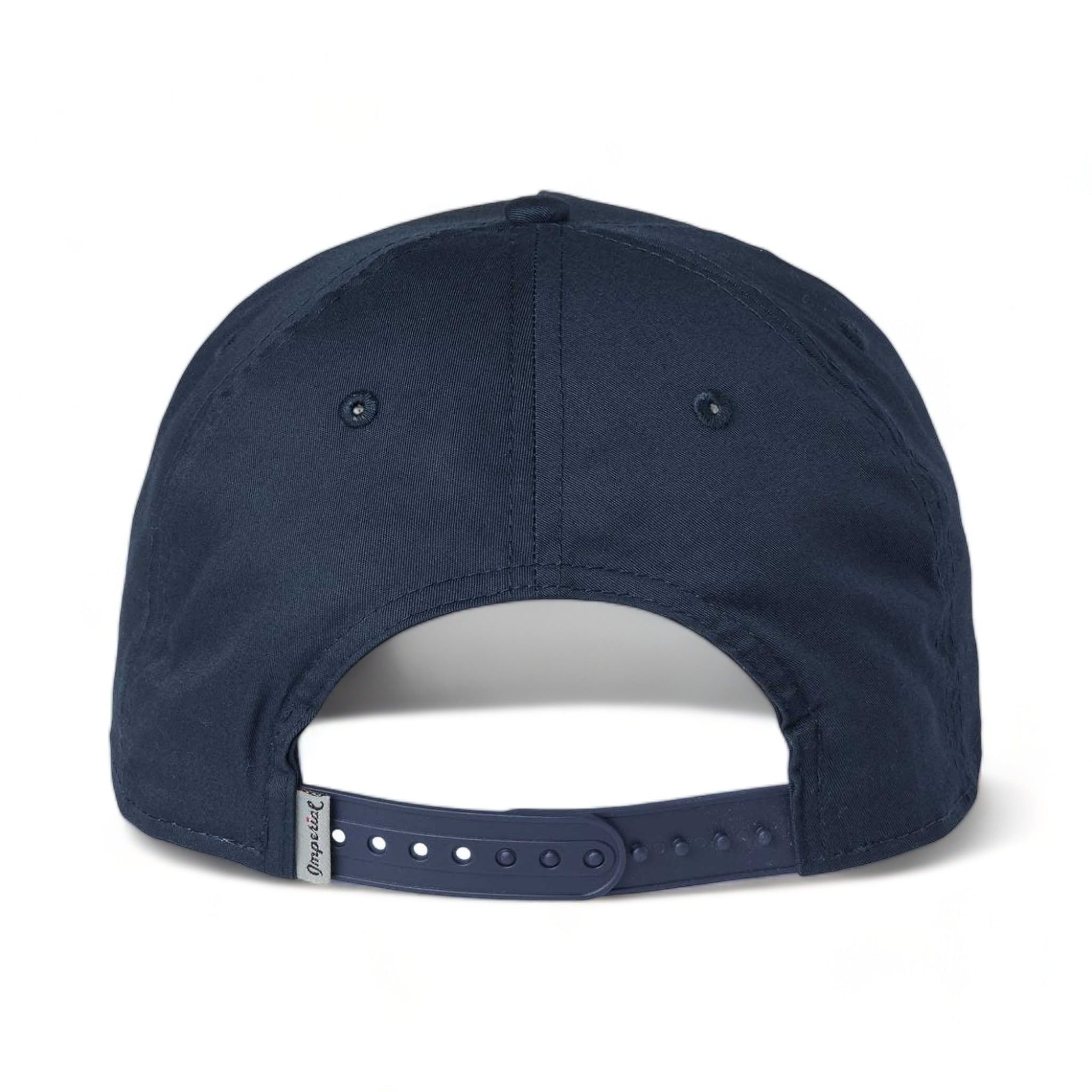 Back view of Imperial 5056 custom hat in navy and white