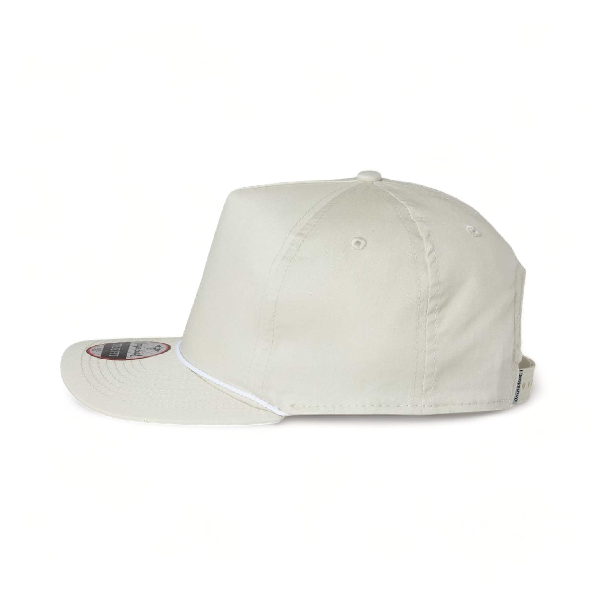 Side view of Imperial 5056 custom hat in putty and white