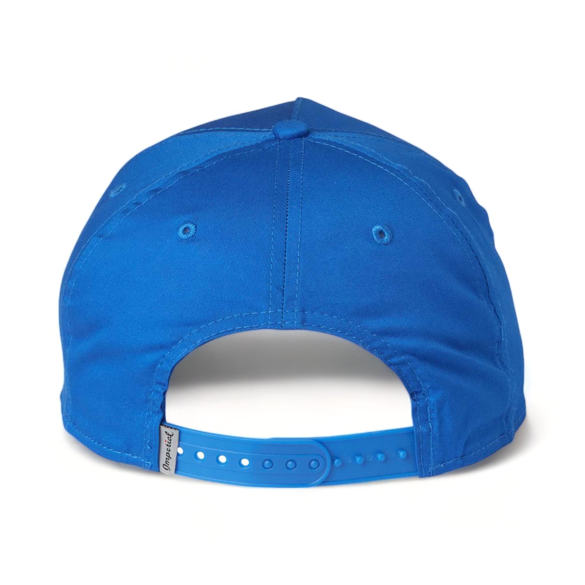 Back view of Imperial 5056 custom hat in royal and white