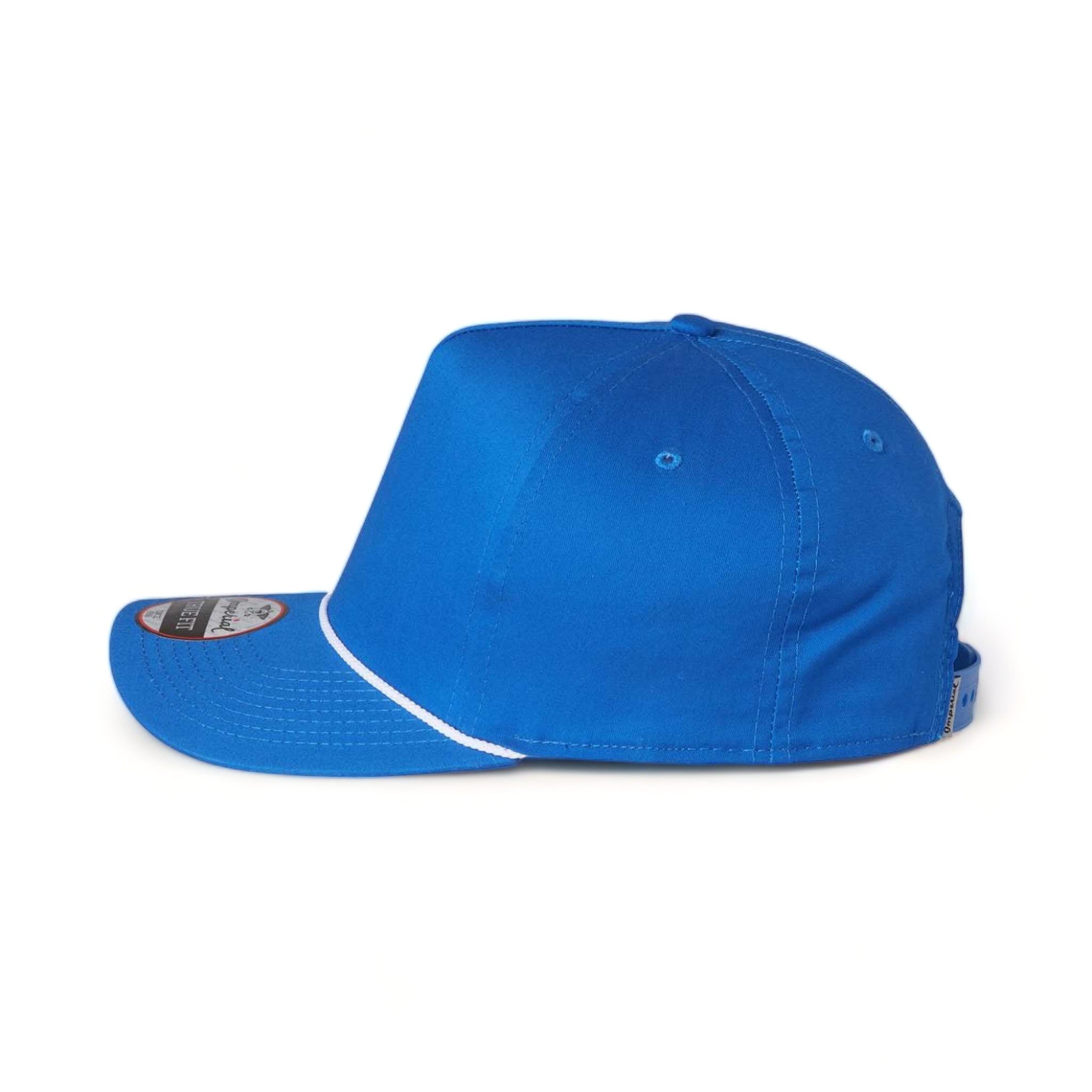 Side view of Imperial 5056 custom hat in royal and white