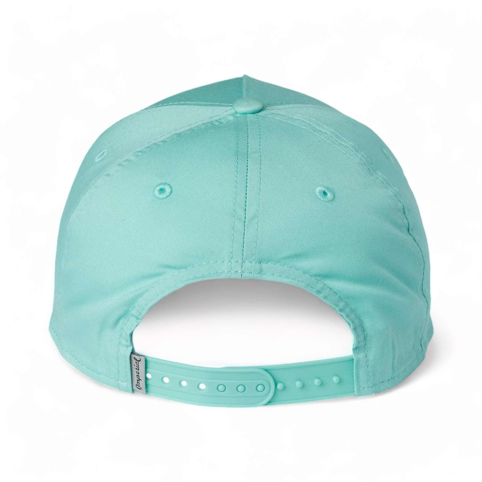 Back view of Imperial 5056 custom hat in sea green and white