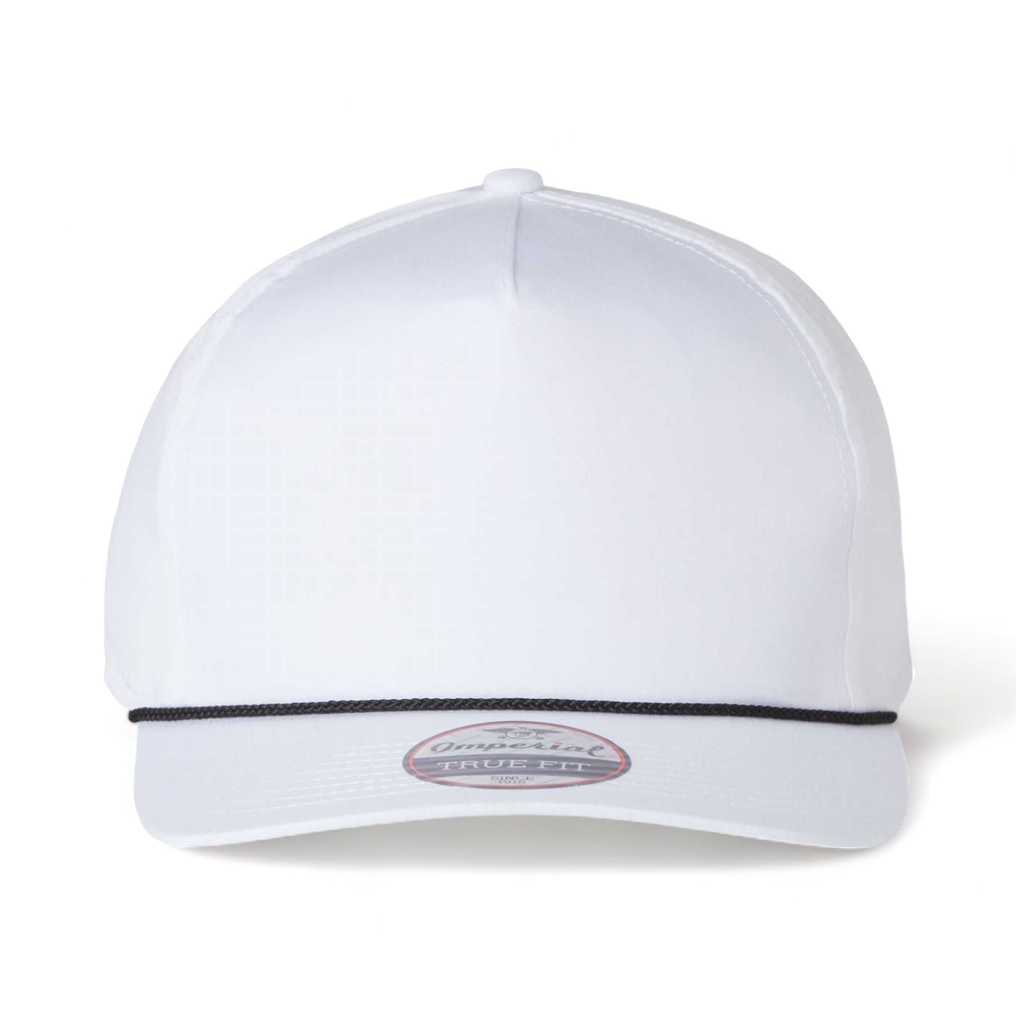 Front view of Imperial 5056 custom hat in white and black