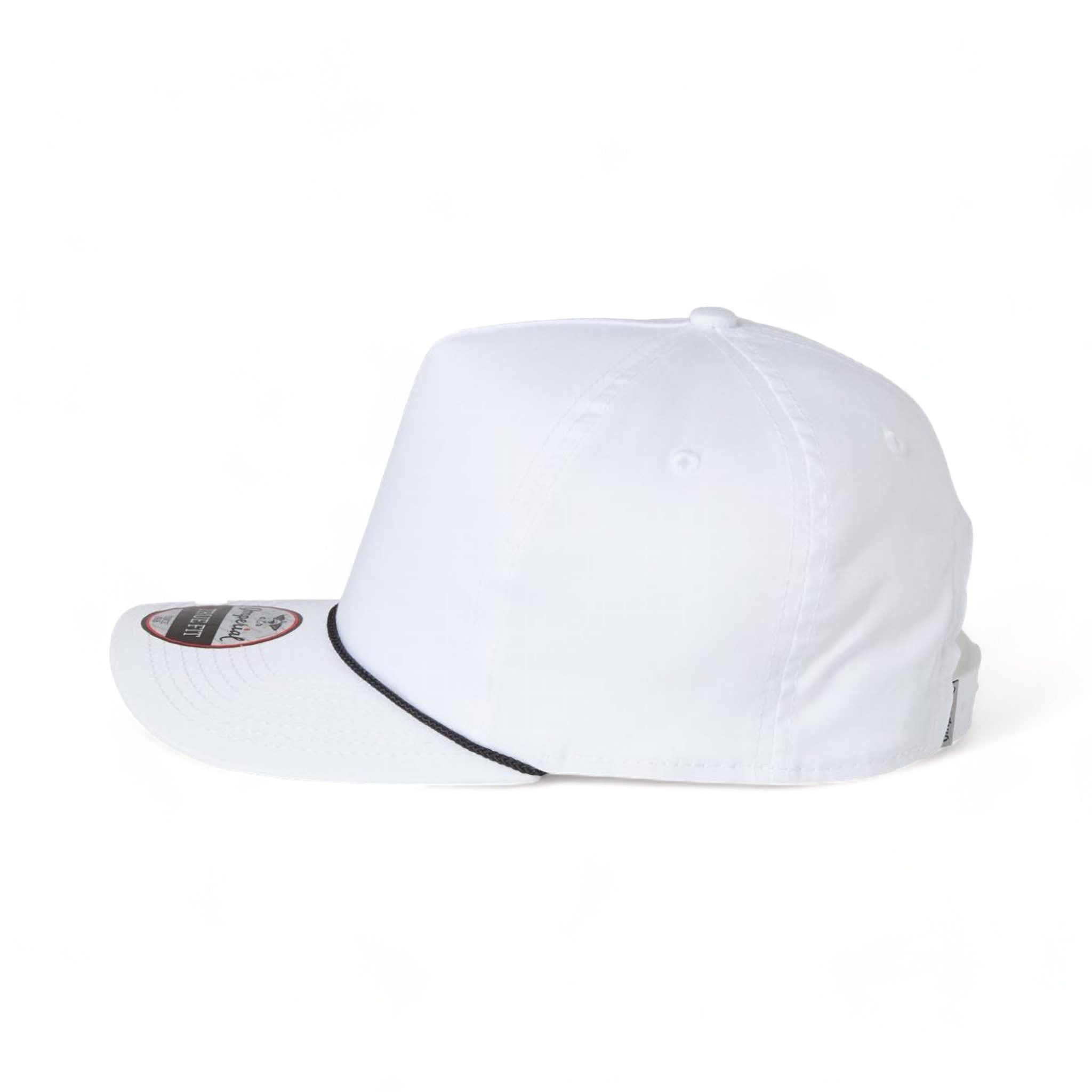Side view of Imperial 5056 custom hat in white and black