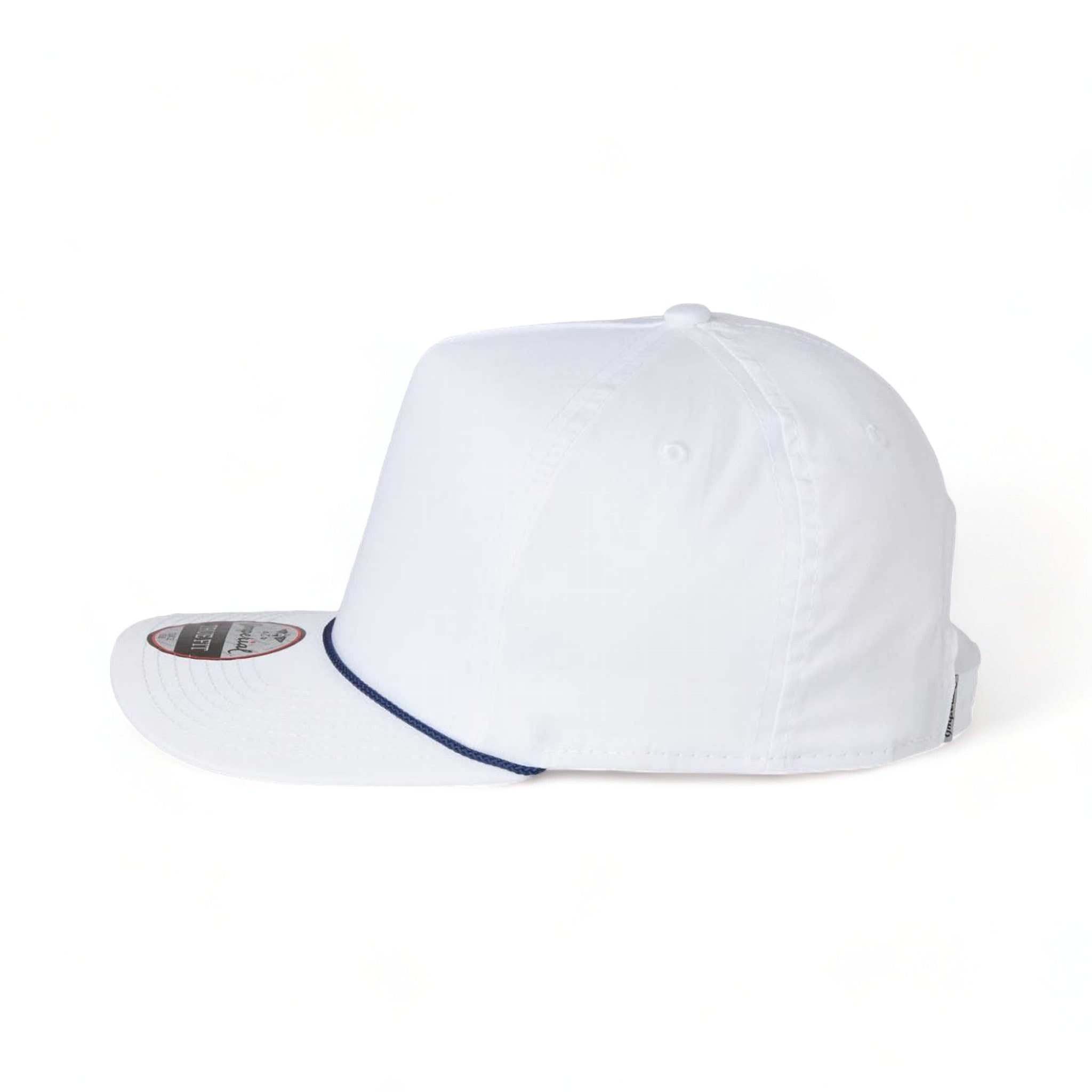 Side view of Imperial 5056 custom hat in white and navy