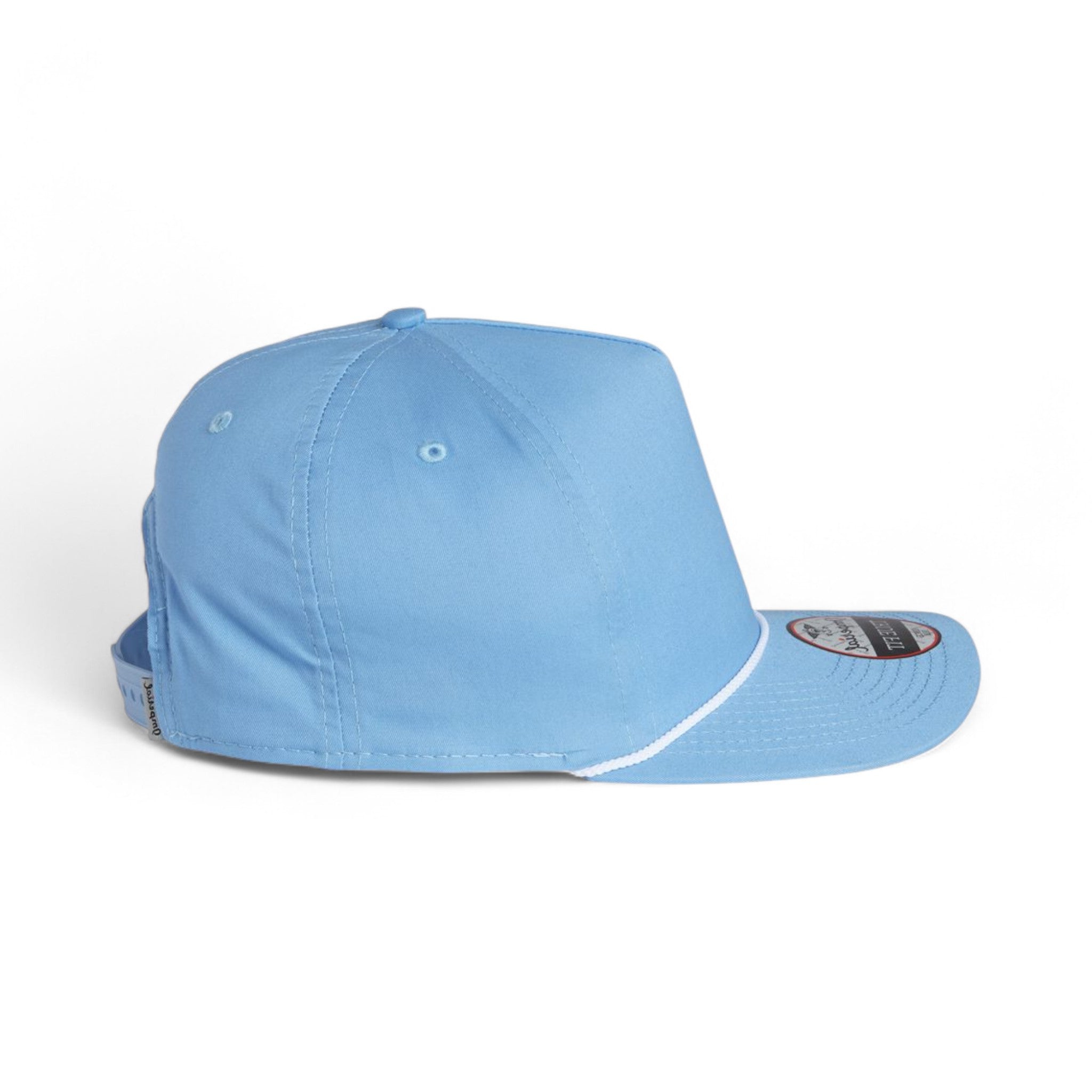 Right side view of Imperial 5056 custom hat in powder blue and white