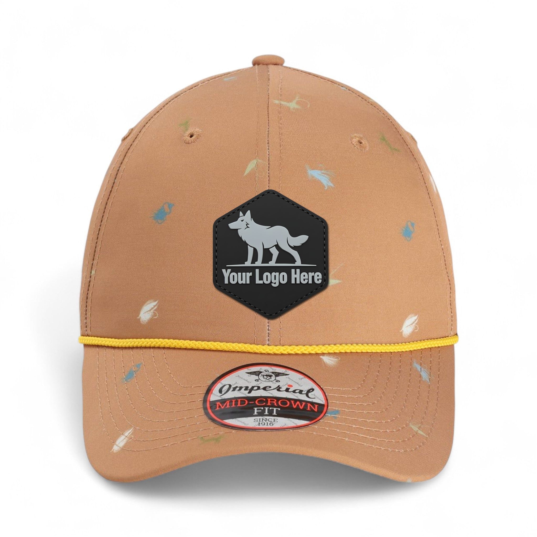 PVC patch preview of Imperial 5058 custom hat in buckthorn brown