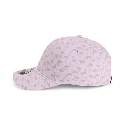 Left side view of Imperial 5058 custom hat in flamingos pink