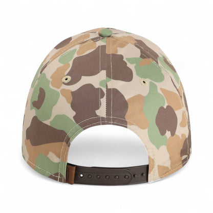 Back view of Imperial 5058 custom hat in frog skin camo and brown