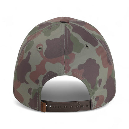Back view of Imperial 5058 custom hat in frog skin camo and green