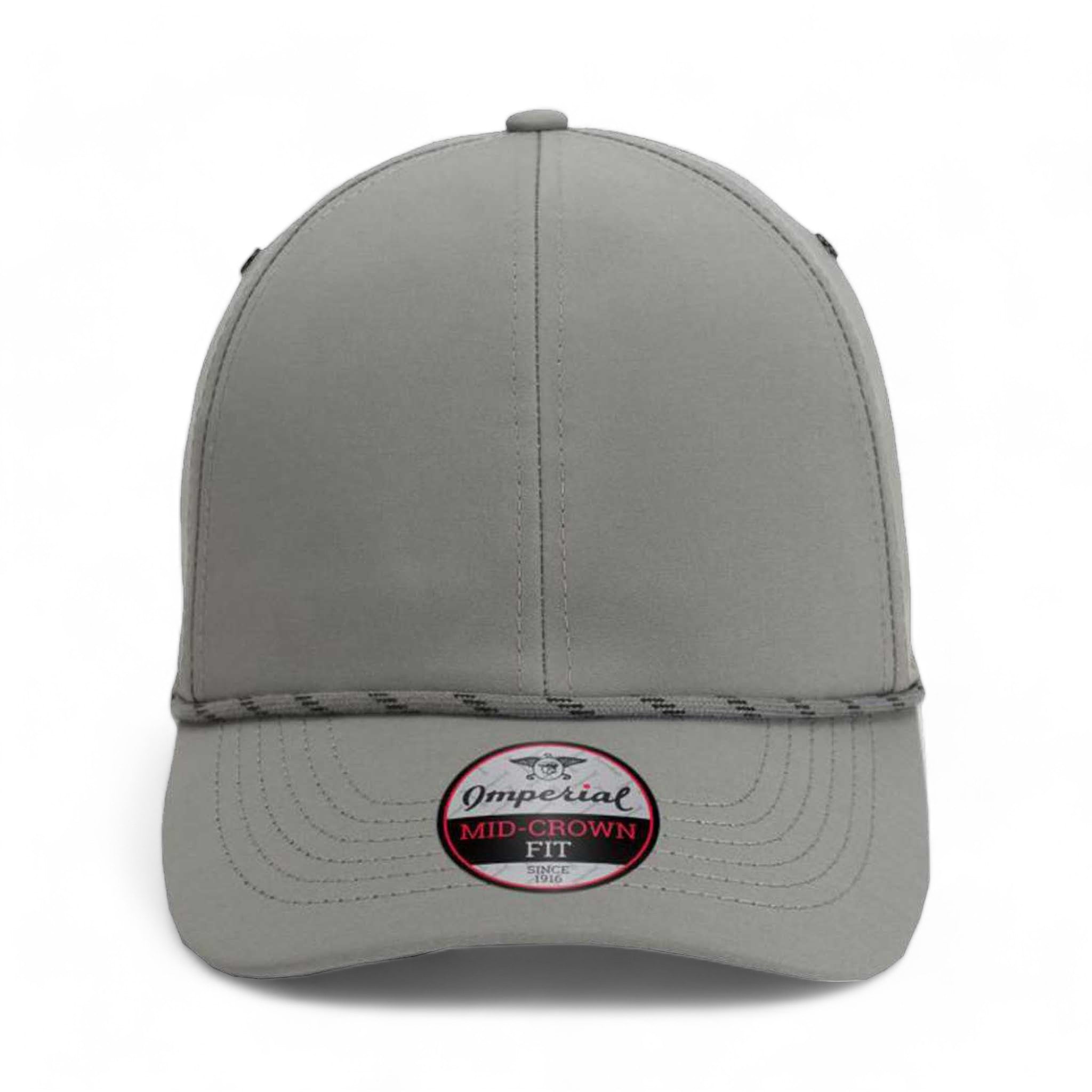 Front view of Imperial 6054 custom hat in grey