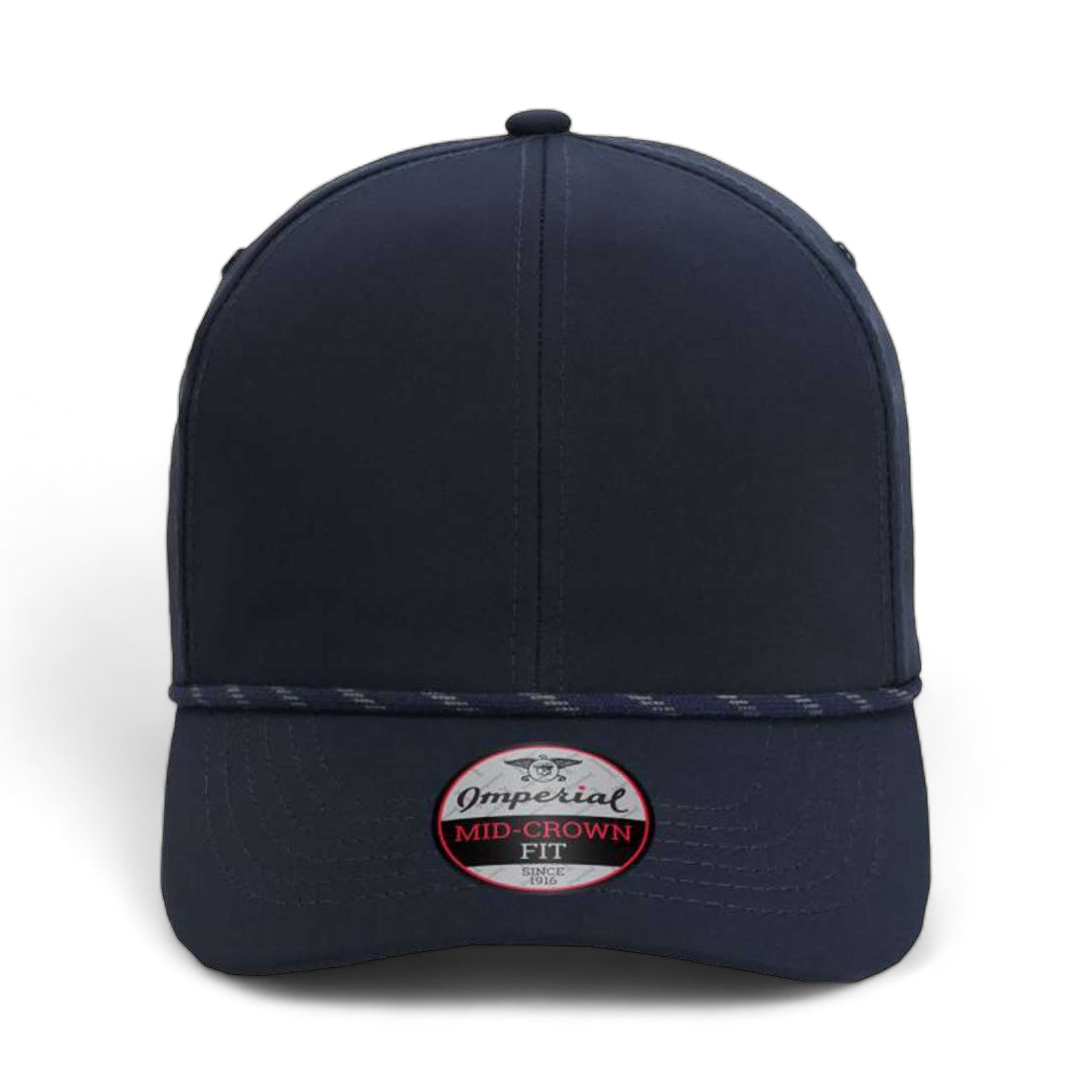Front view of Imperial 6054 custom hat in navy
