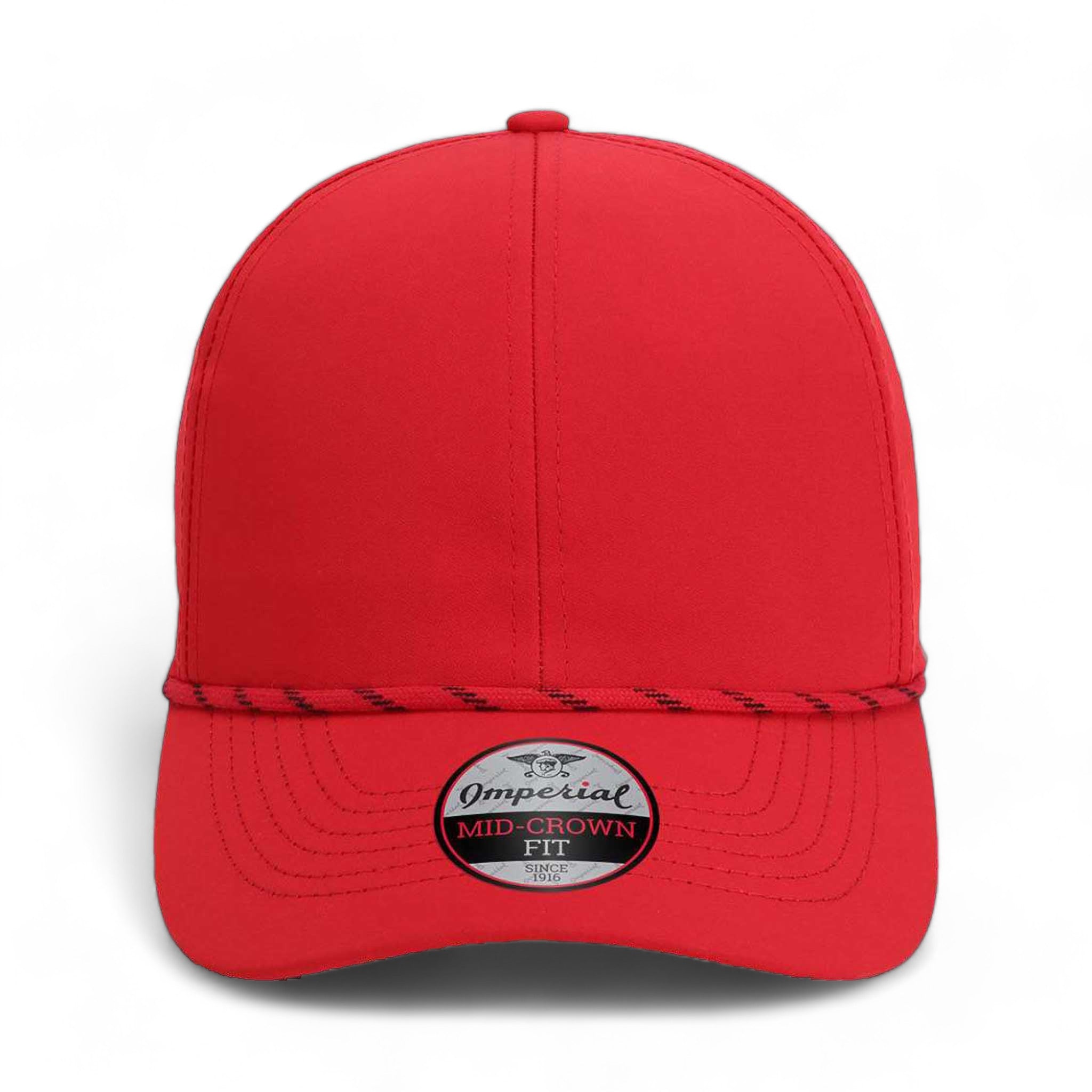 Front view of Imperial 6054 custom hat in red