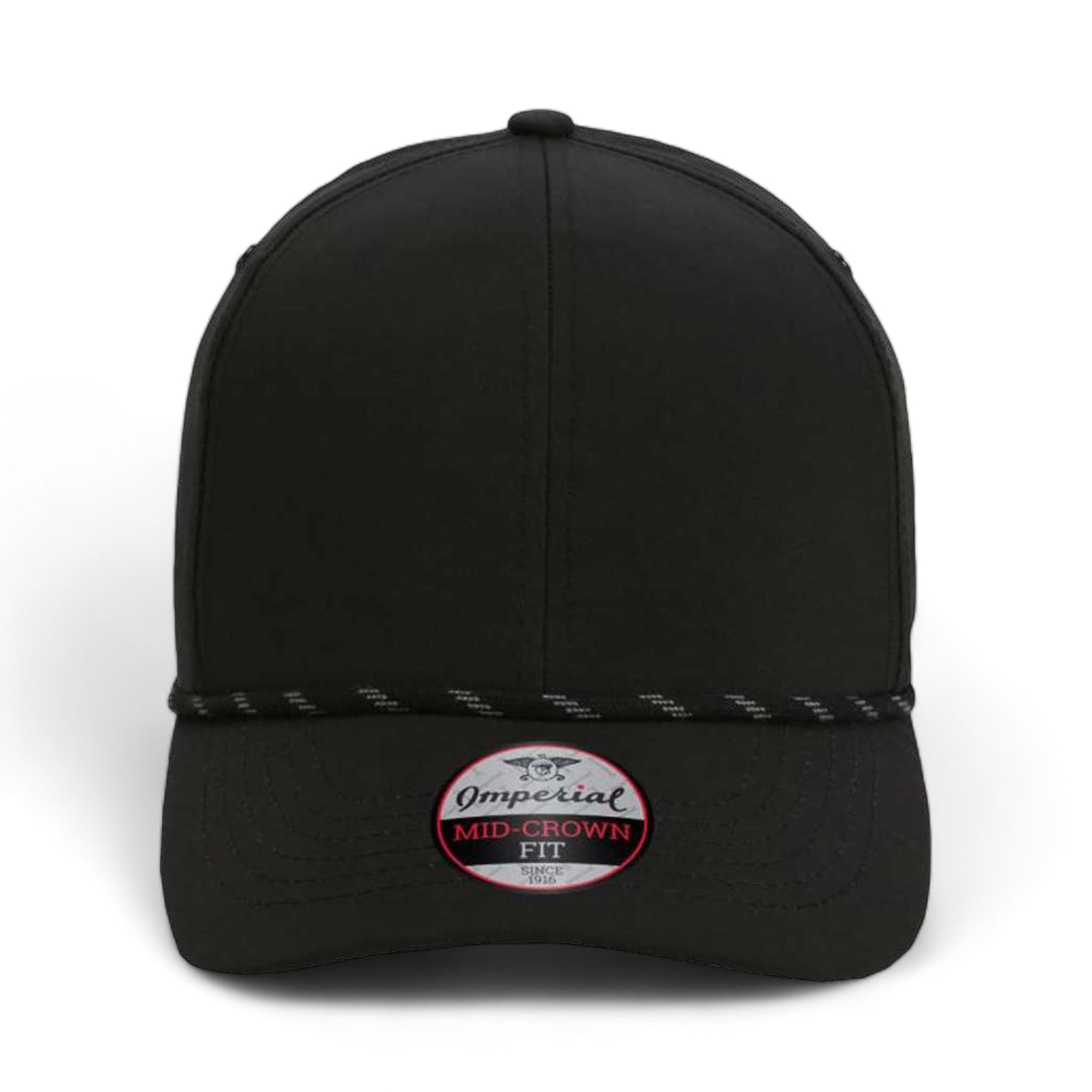 Front view of Imperial 6054 custom hat in black