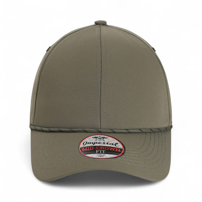 Front view of Imperial 6054 custom hat in olive