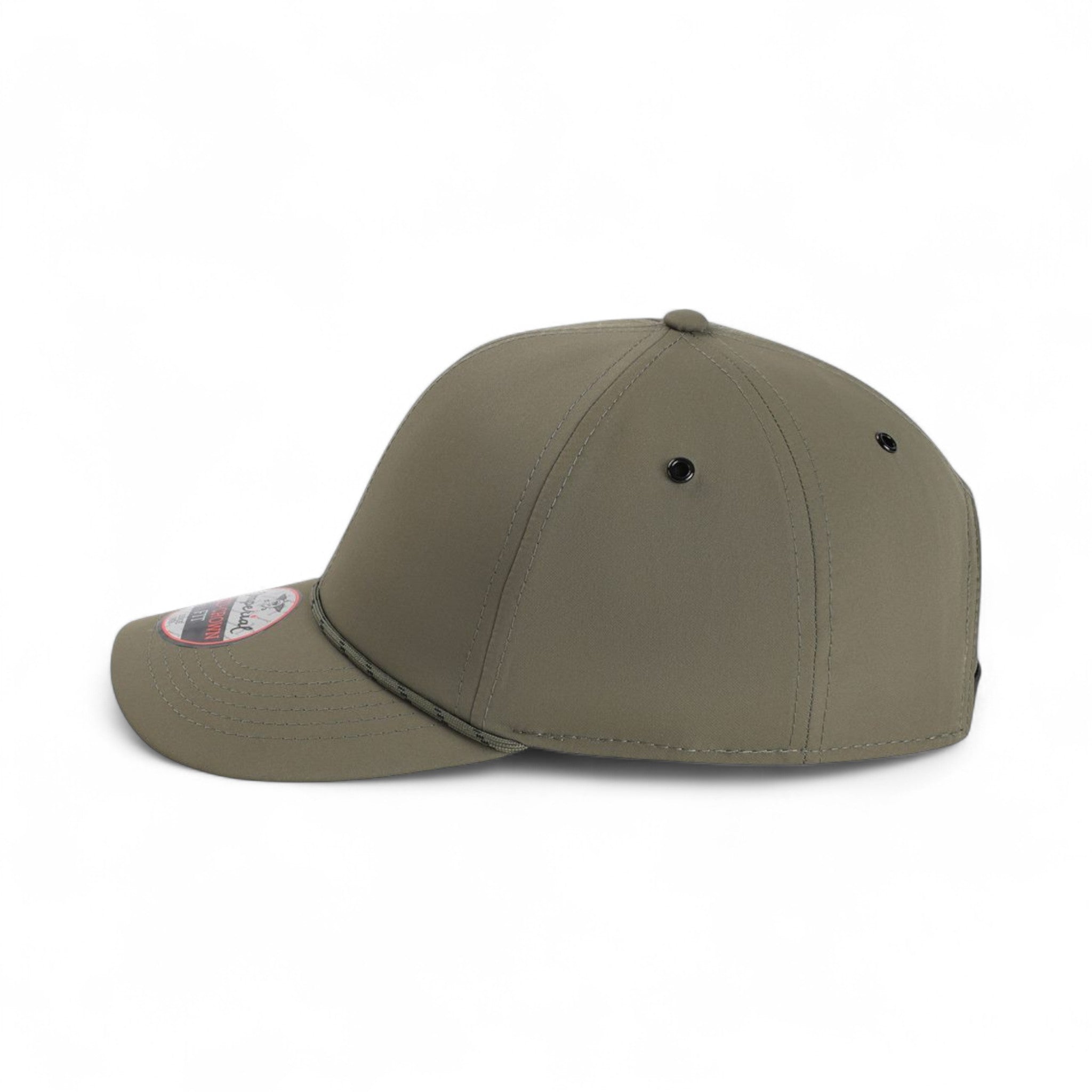 Left side view of Imperial 6054 custom hat in olive