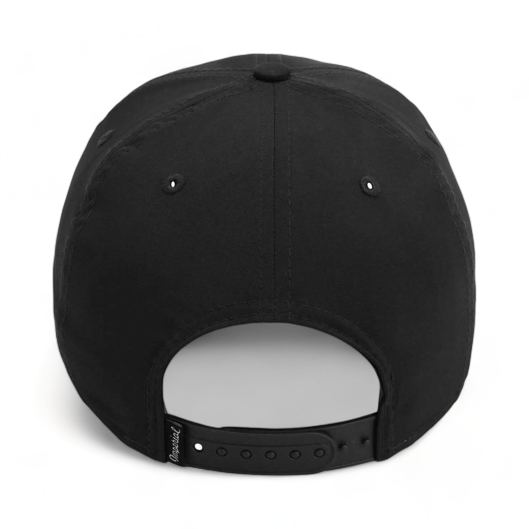 Back view of Imperial 7054 custom hat in black and white