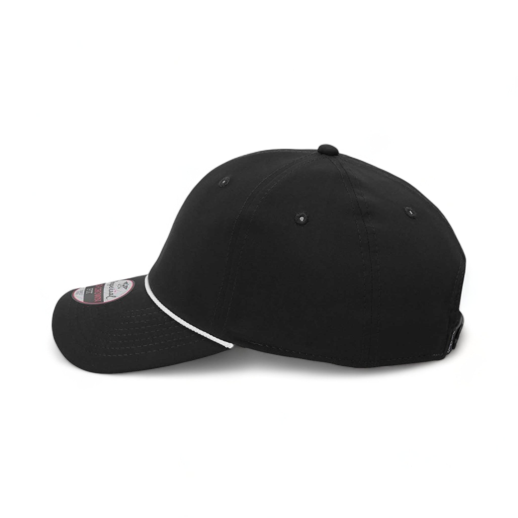 Side view of Imperial 7054 custom hat in black and white
