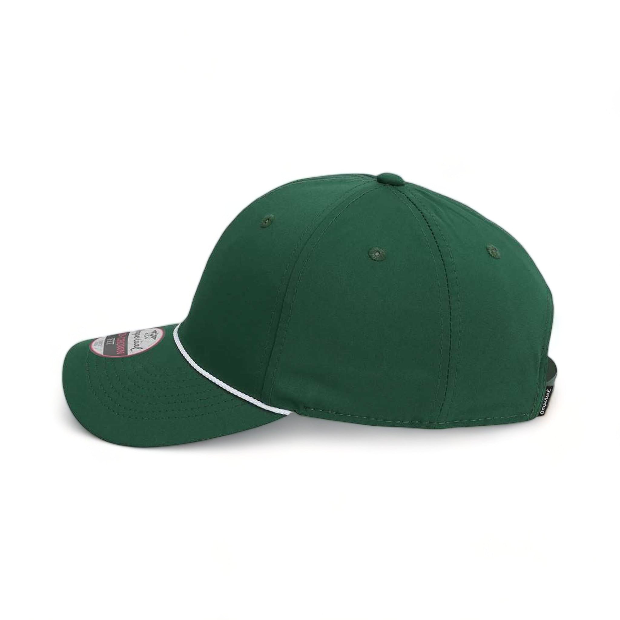 Side view of Imperial 7054 custom hat in forest and white