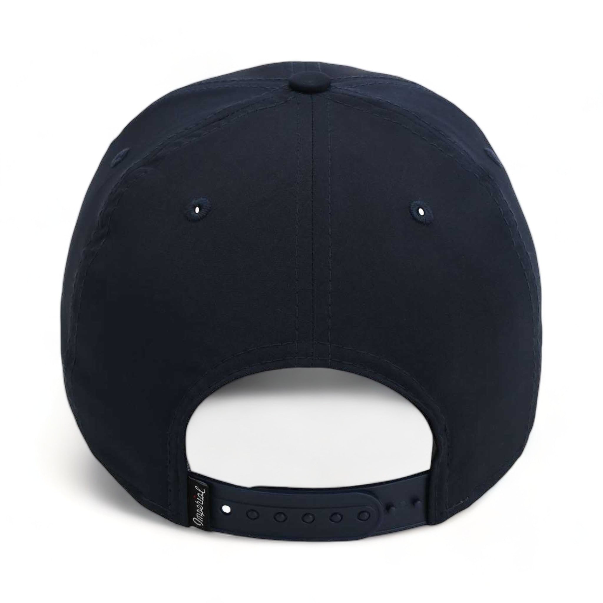 Back view of Imperial 7054 custom hat in navy and white