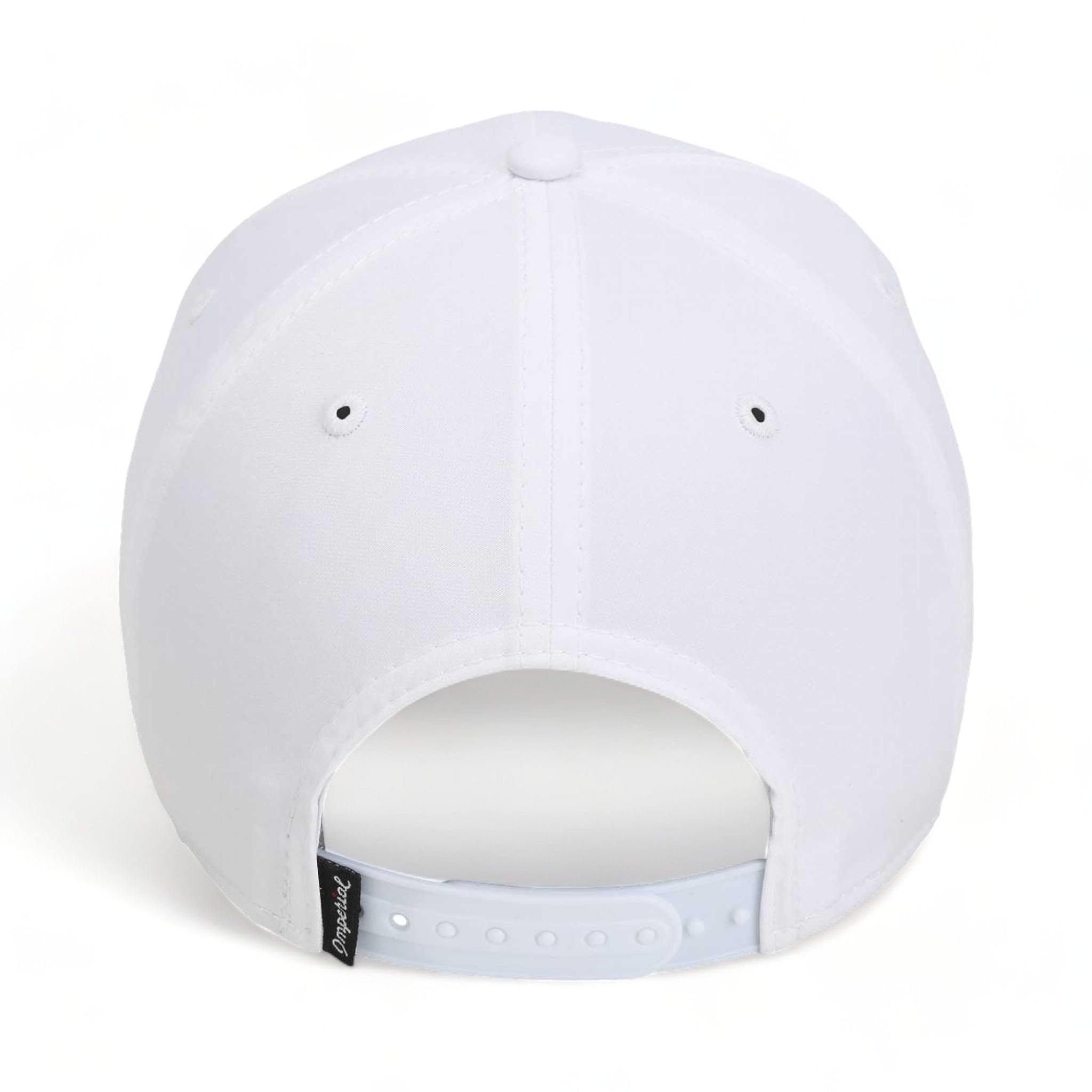 Back view of Imperial 7054 custom hat in white and black