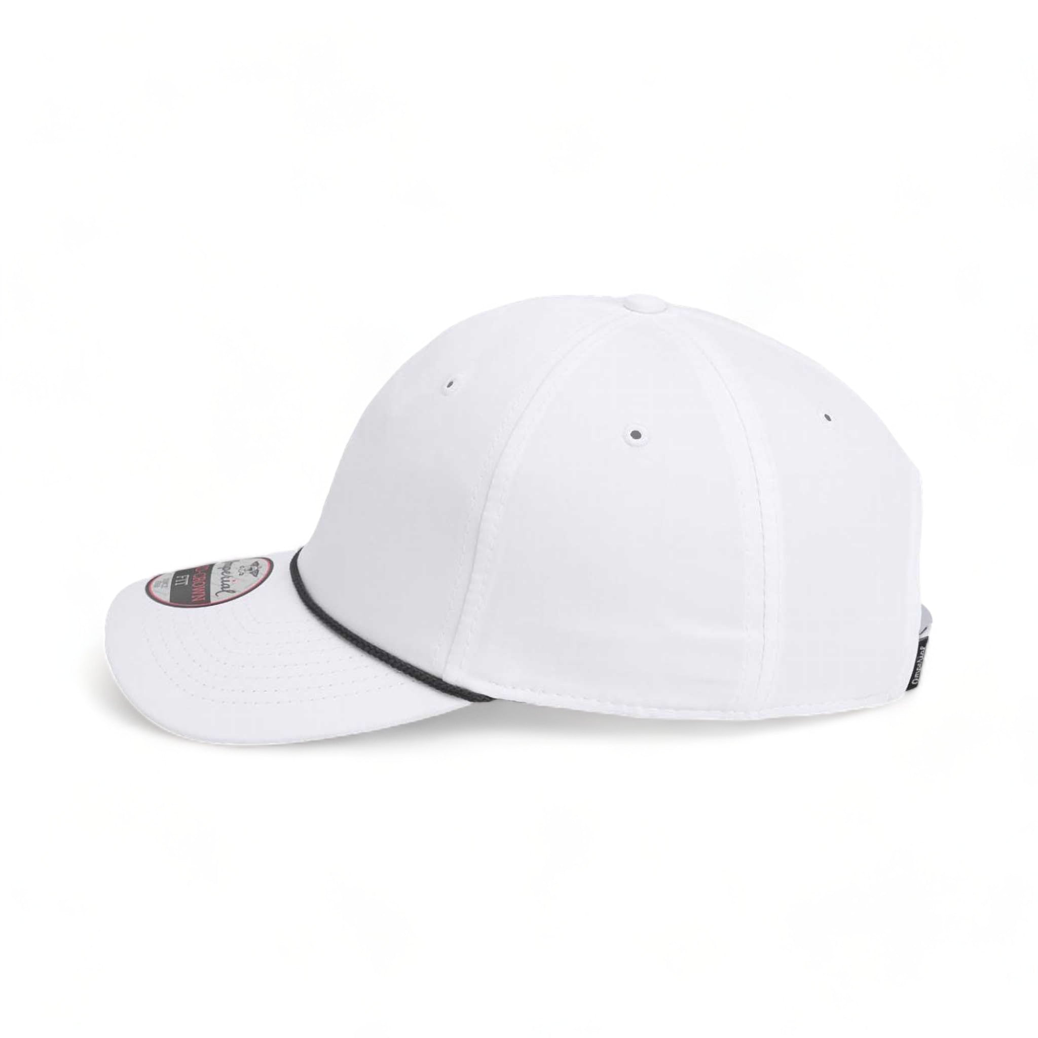 Side view of Imperial 7054 custom hat in white and black