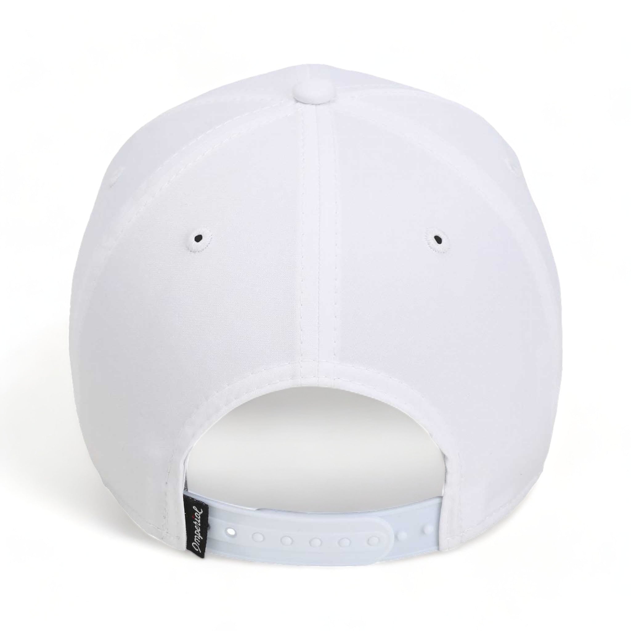 Back view of Imperial 7054 custom hat in white and navy