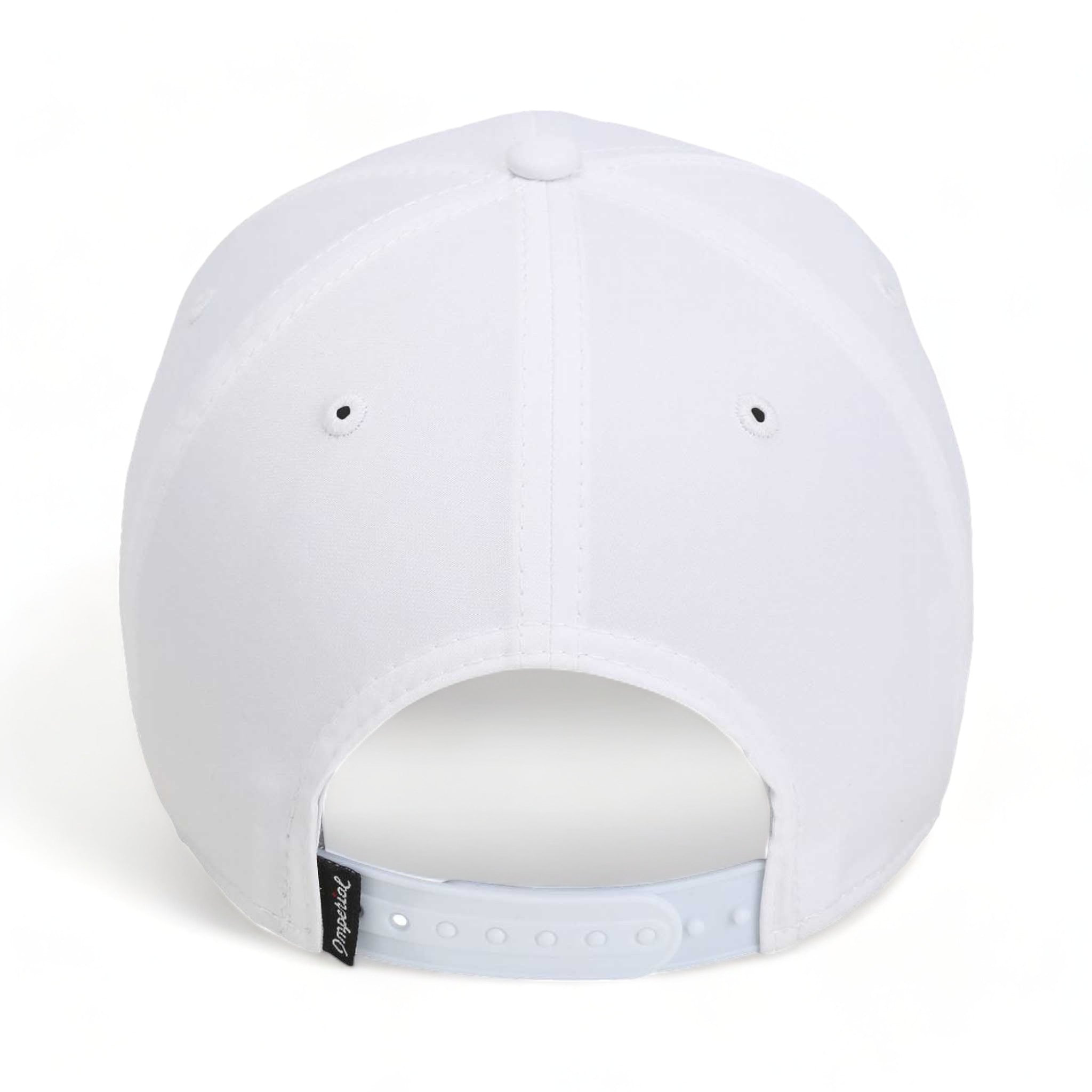 Back view of Imperial 7054 custom hat in white and red