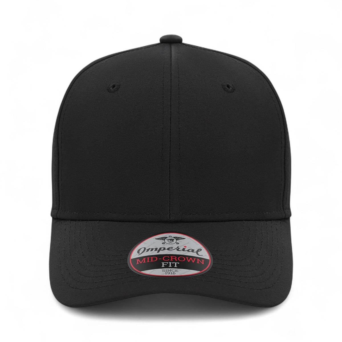 Front view of Imperial 7054N custom hat in black