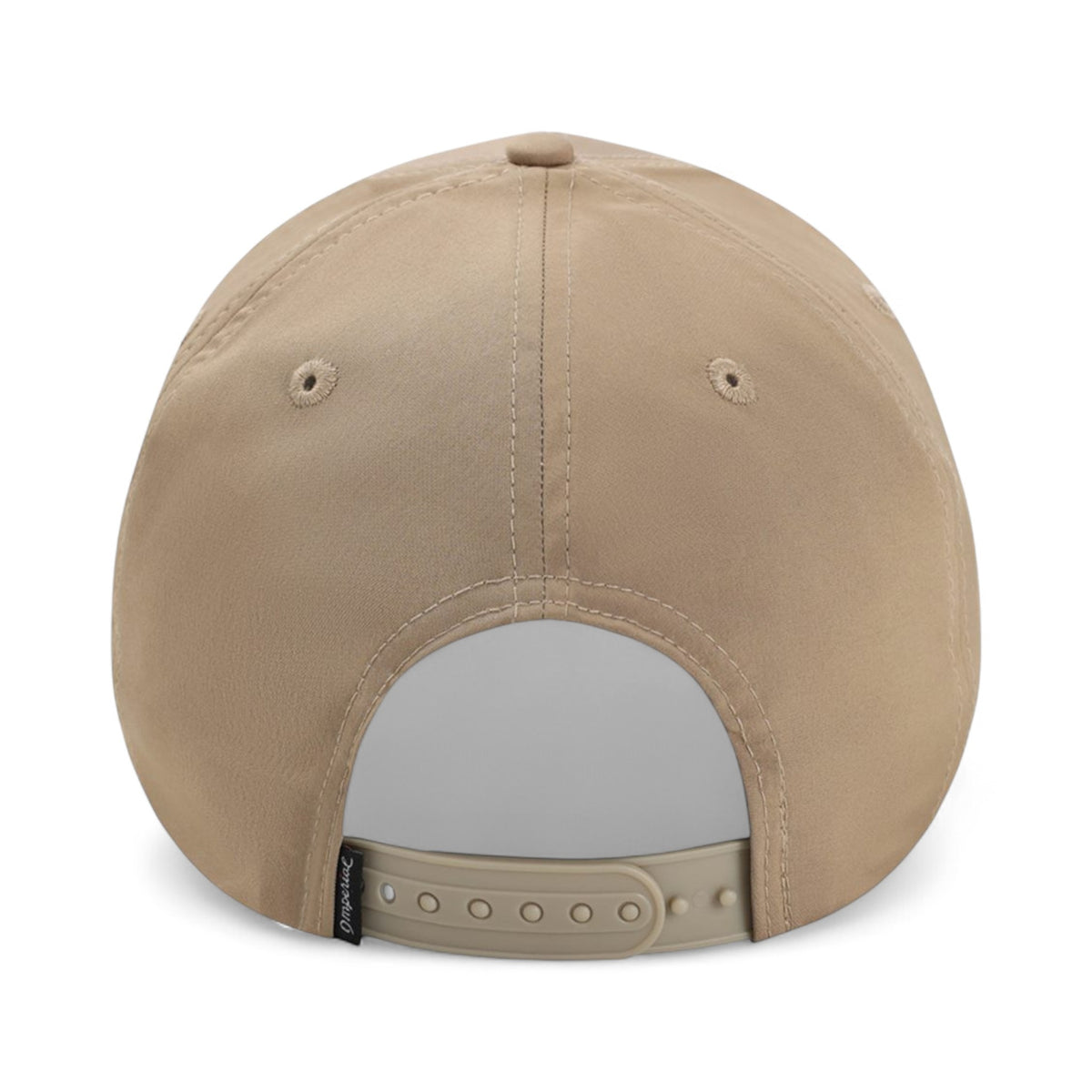 Back view of Imperial 7054N custom hat in khaki
