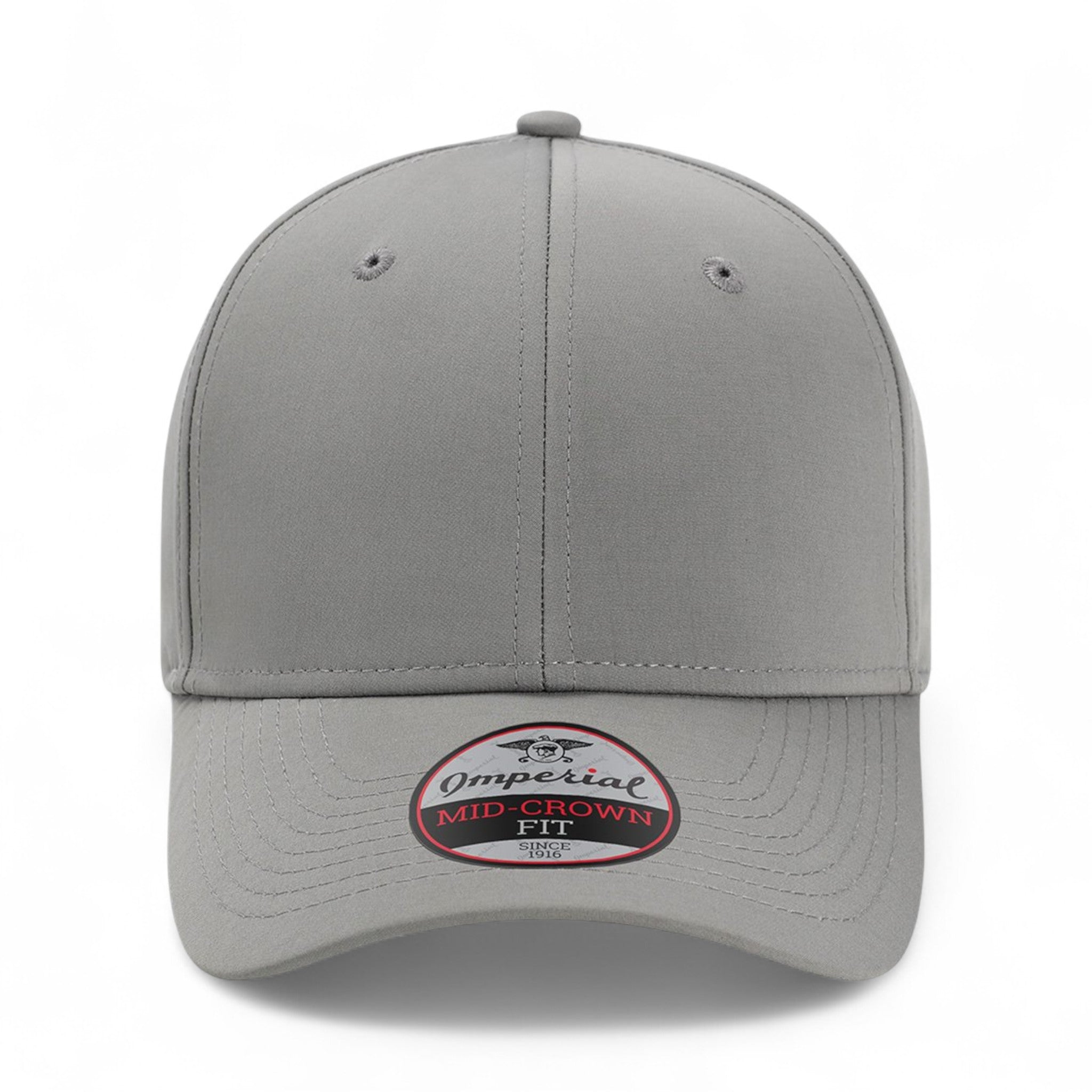 Front view of Imperial 7054N custom hat in grey